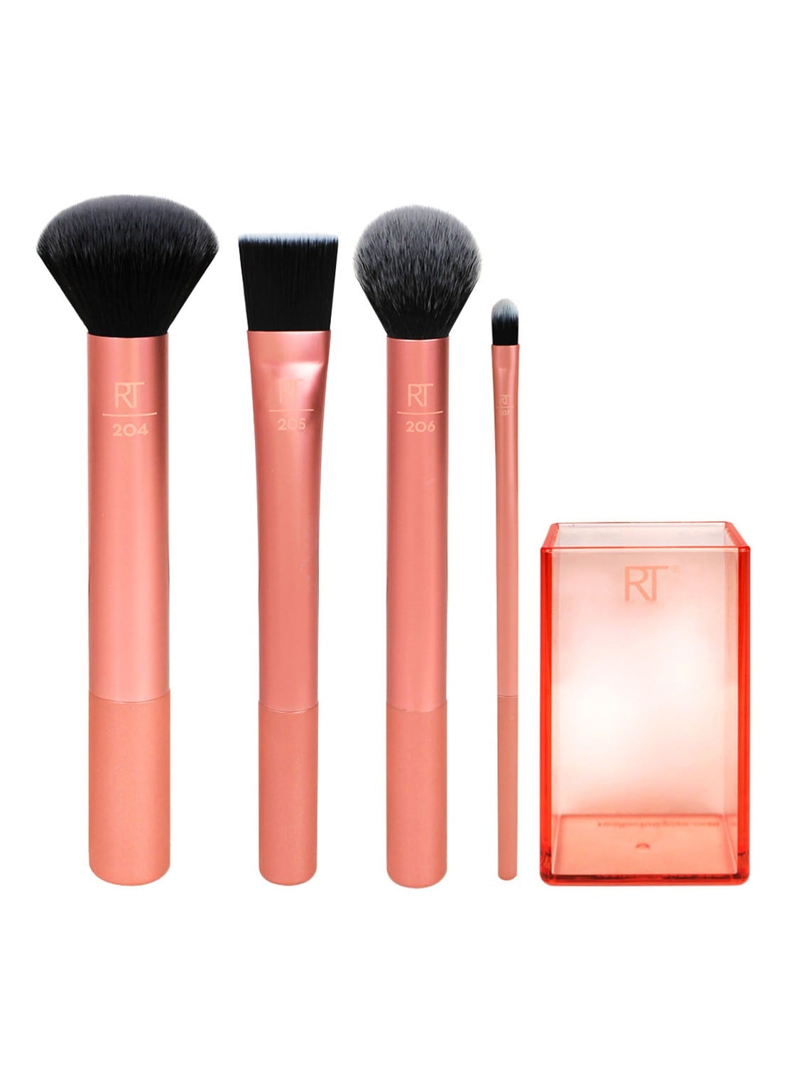 Real Techniques Flawless Base Set - make-up kwastenset - voorkant orange