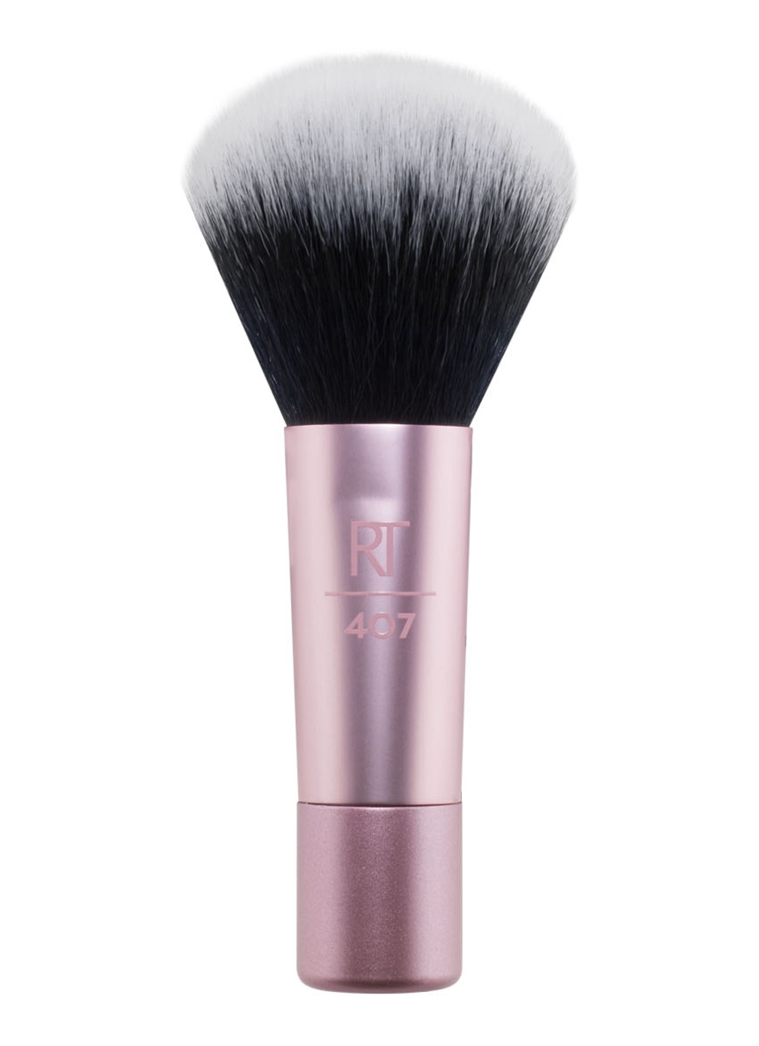 Real Techniques Mini Multitask Brush - mini blush- en highlighterkwast - voorkant lichtroze