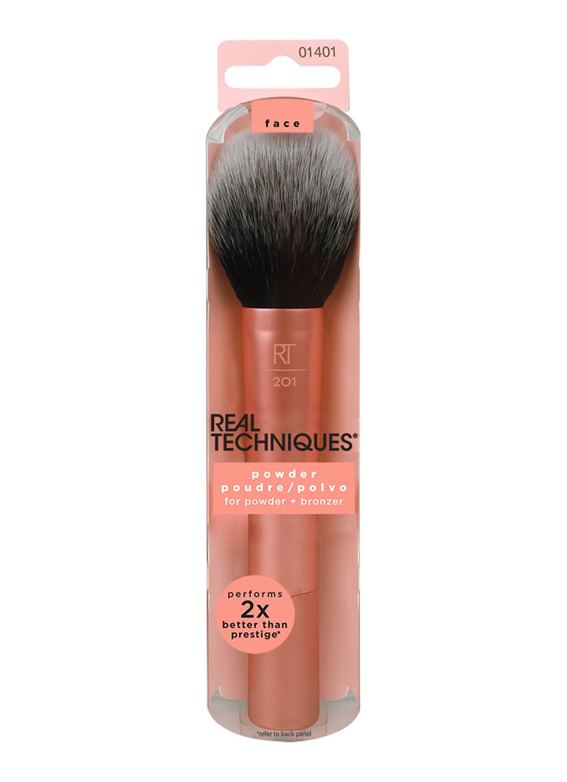 Real Techniques Powder Brush - make-up kwast - voorkant 2 orange