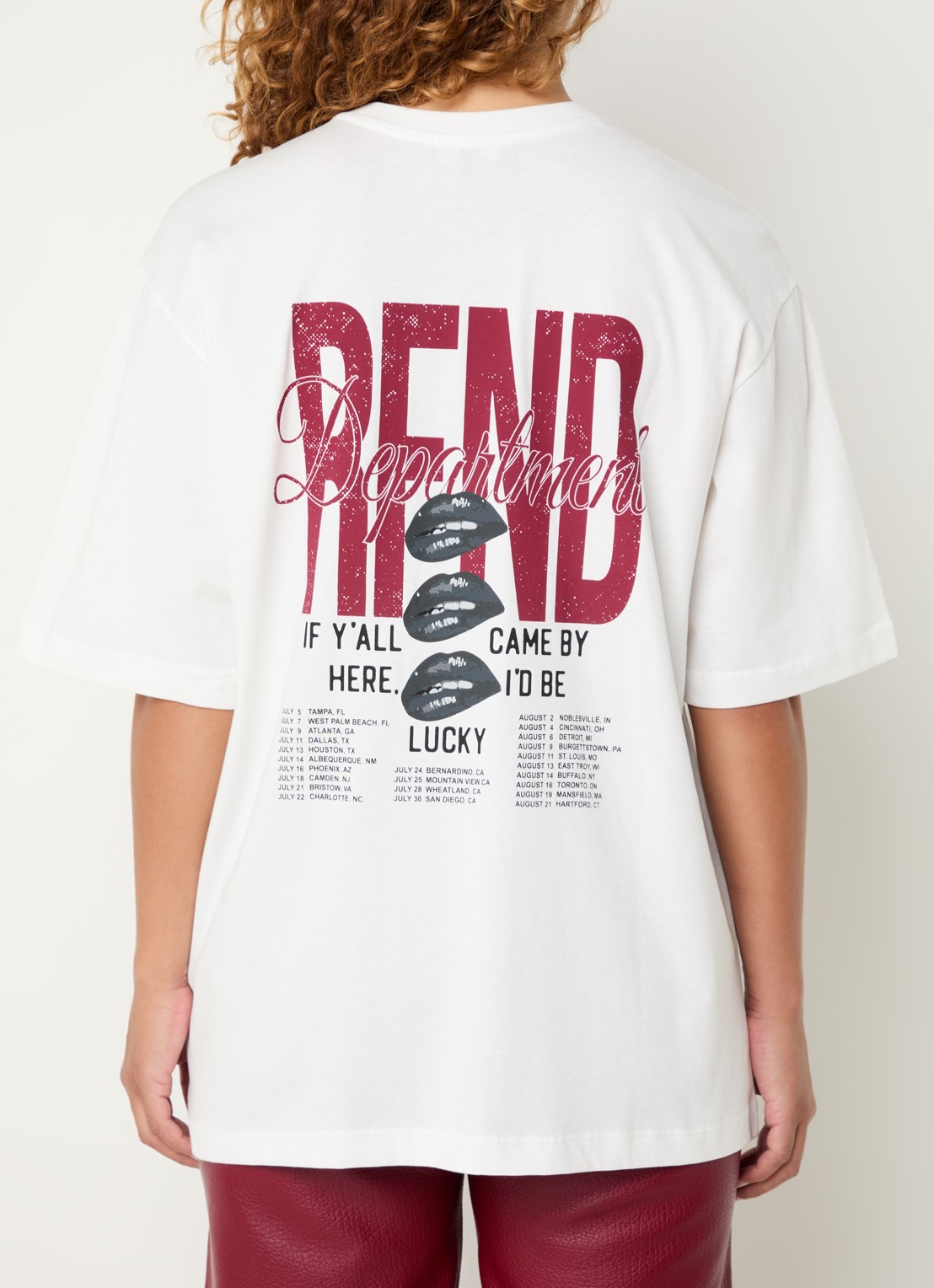 Refined Department Maggy T-shirt met logo- en backprint - detail 4 gebroken wit