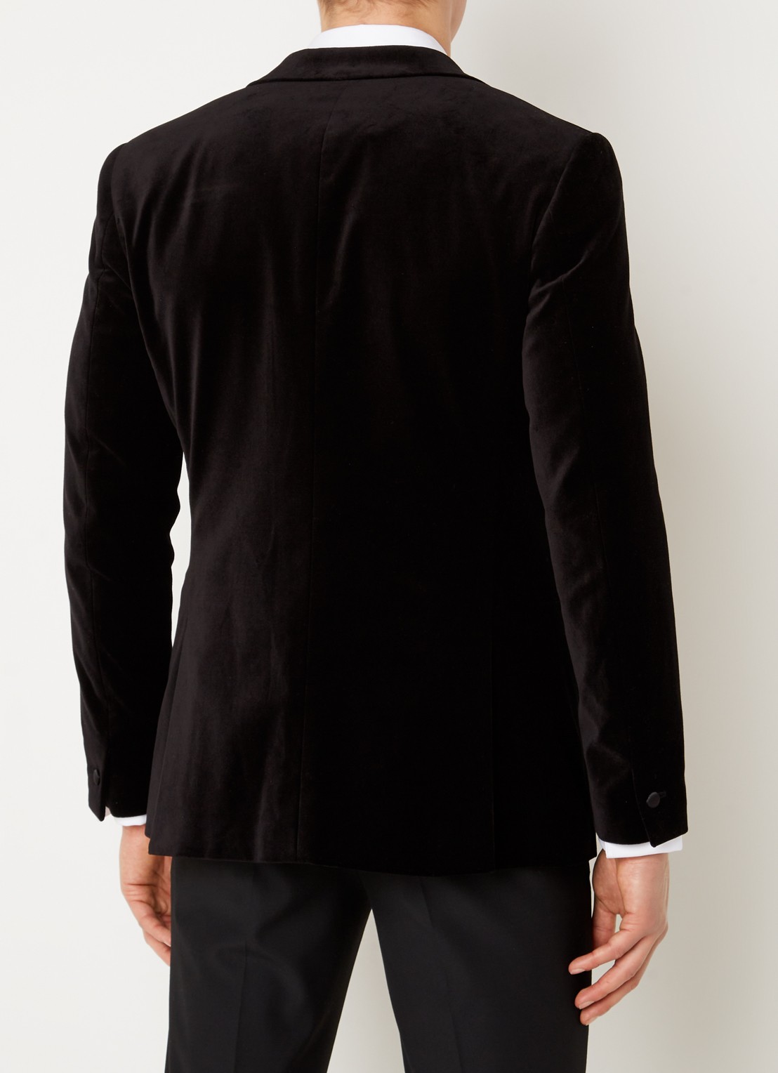 Reiss Ace regular fit colbert van fluweel met borstzak - achterkant 5 zwart