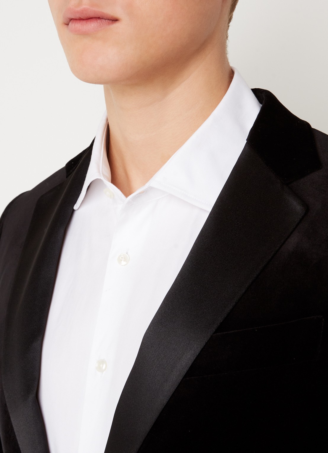 Reiss Ace regular fit colbert van fluweel met borstzak - detail 4 zwart