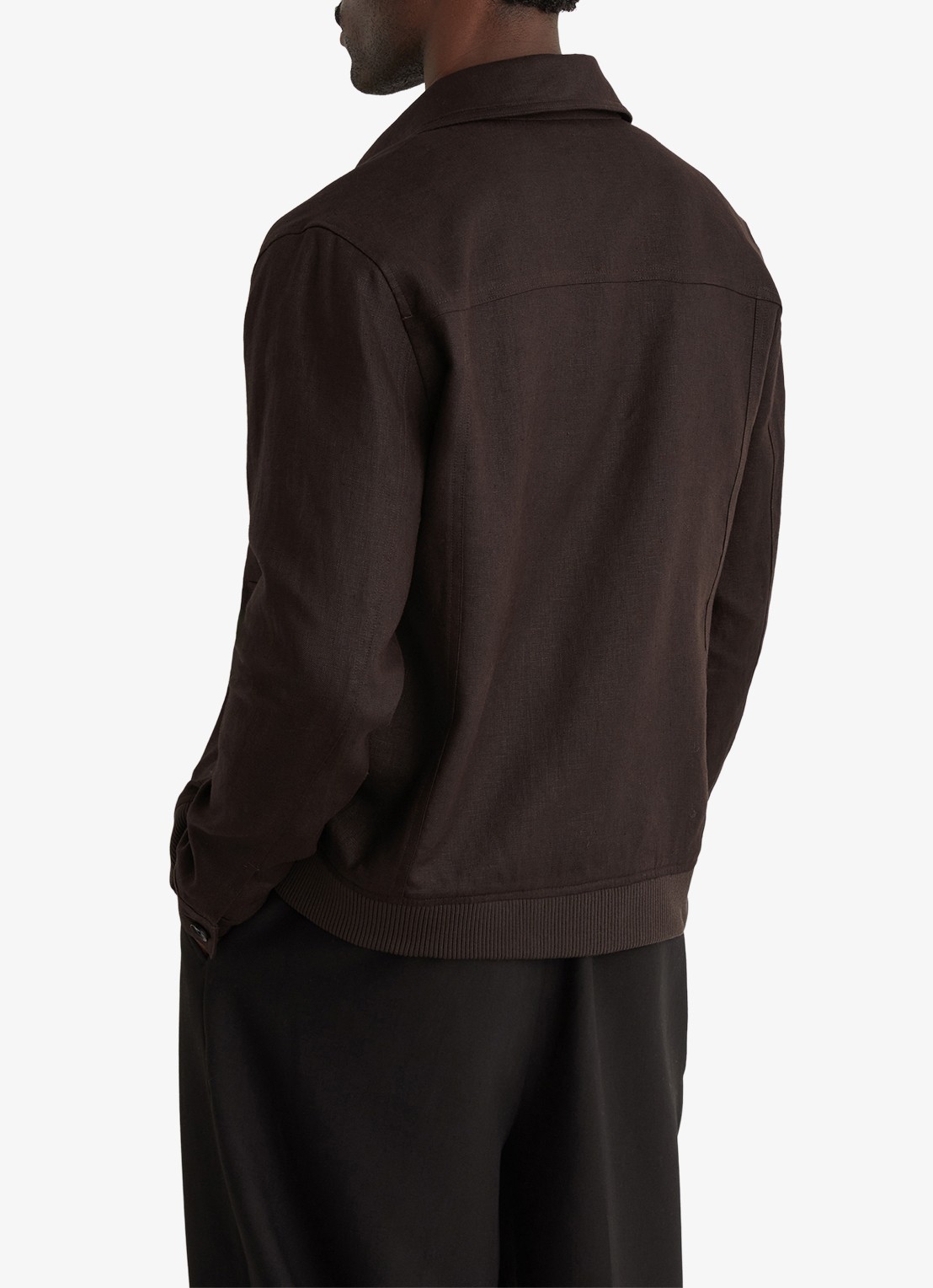 Reiss Adam jack in linnenblend - achterkant chocoladebruin