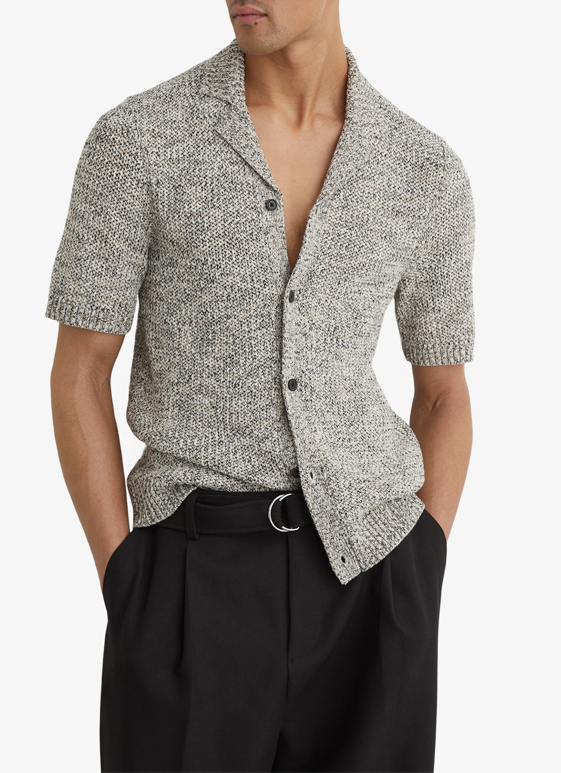 Reiss Addis regular fit overhemd - detail beige