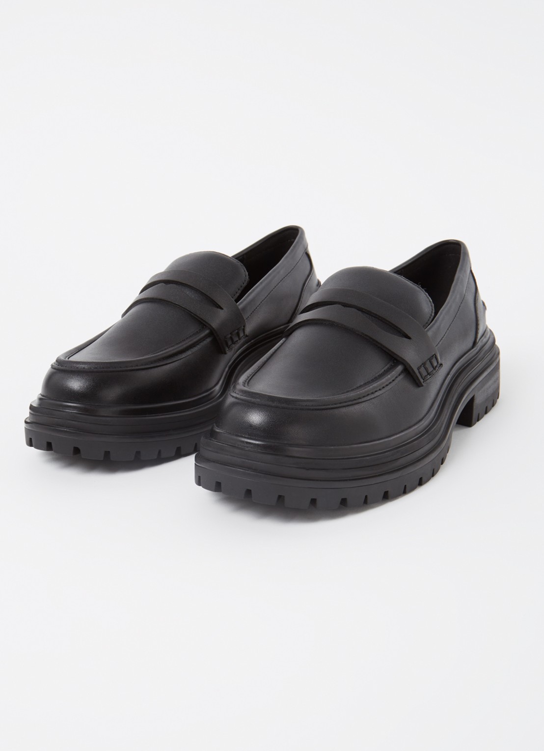 Reiss Adele loafer van leer - detail 2 black / zwart