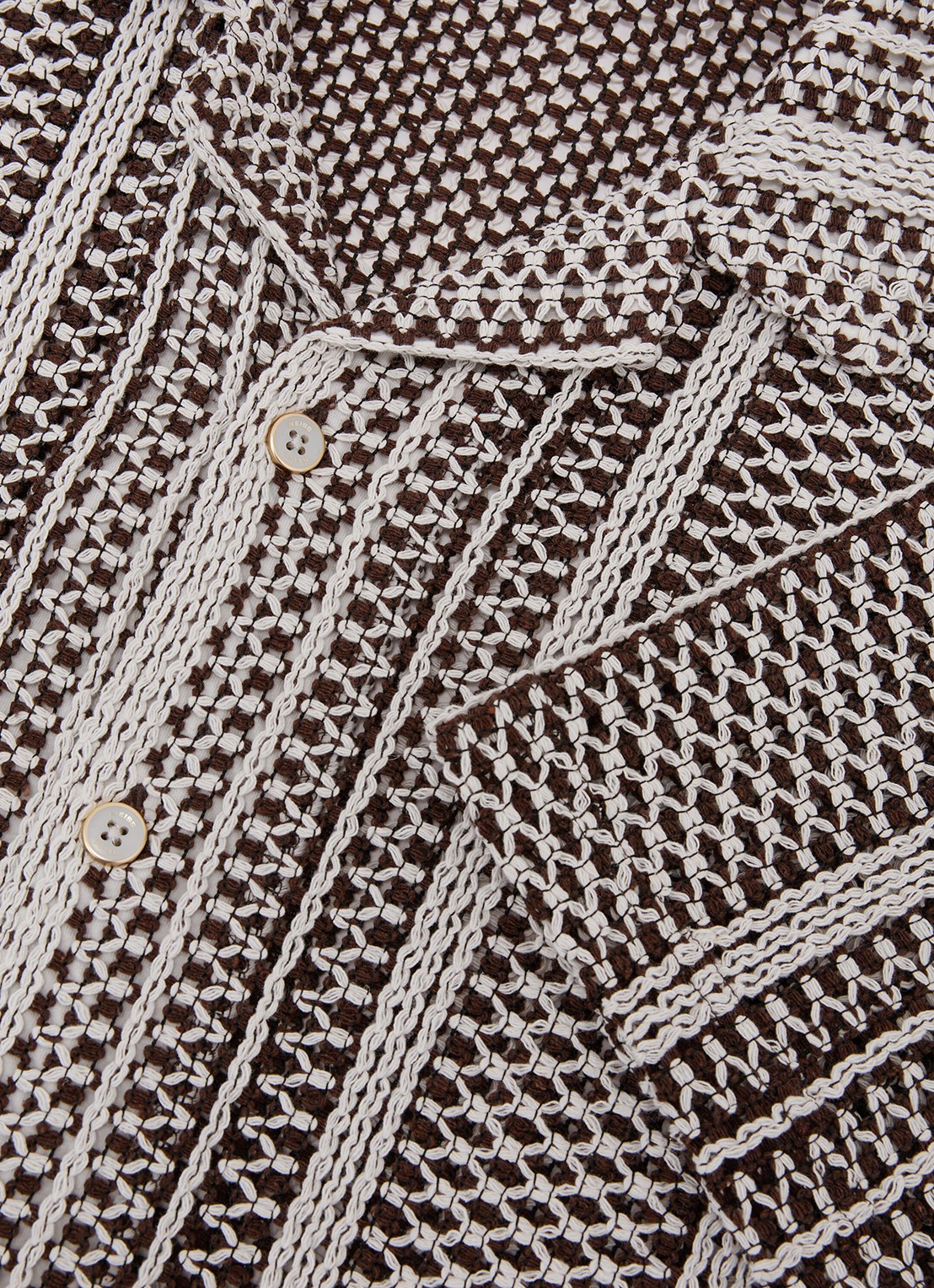 Reiss Aetos regular fit overhemd van van crochet - detail 4 donkerbruin