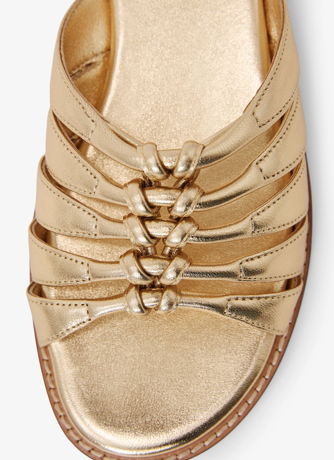 Reiss Agnes slipper van leer met metallic finish - detail 6 gold / goud