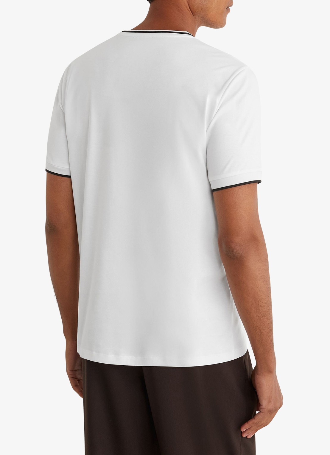 Reiss Ainsley T-shirt met gestreept detail - achterkant 2 white / wit