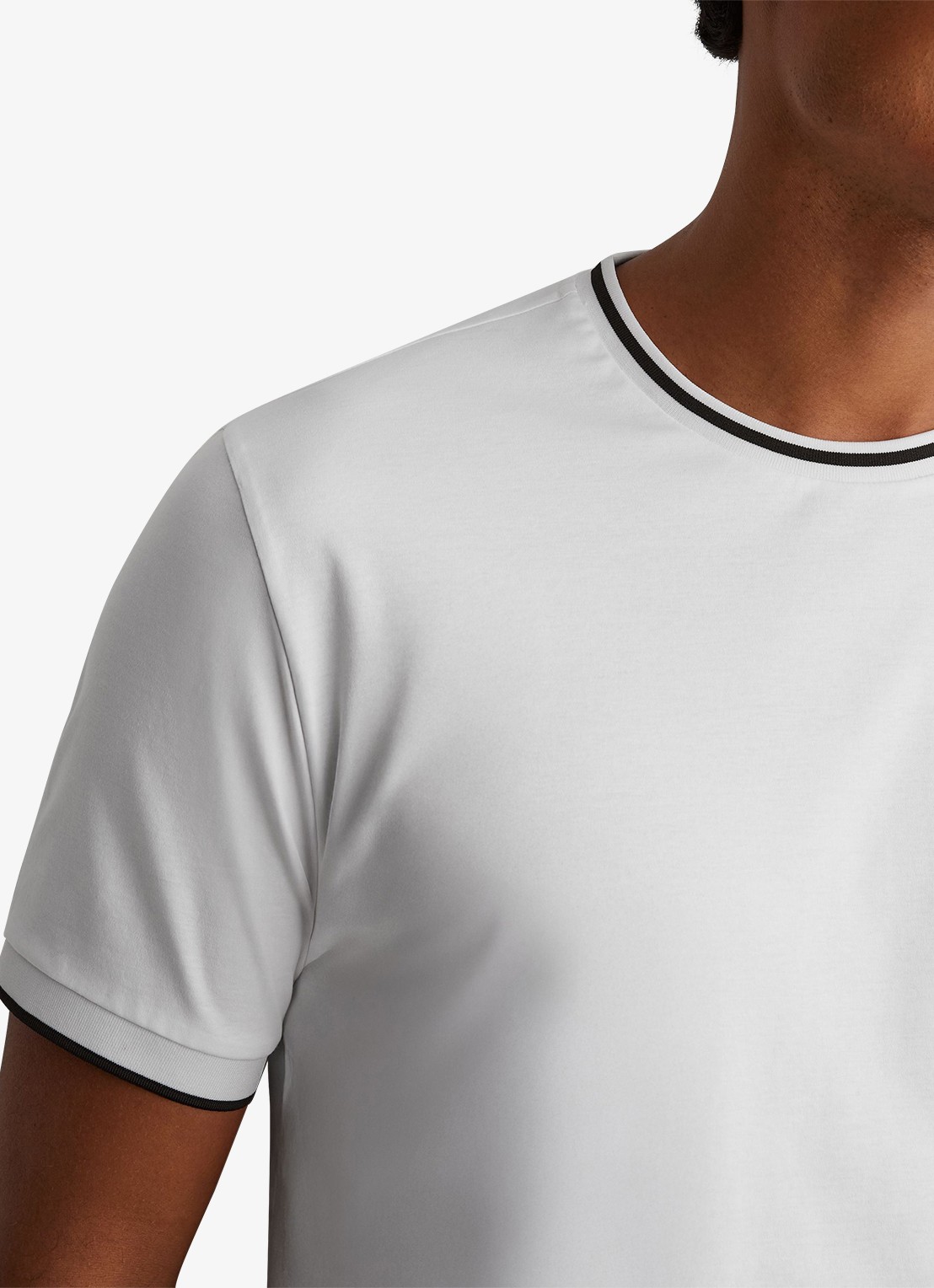 Reiss Ainsley T-shirt met gestreept detail - detail 5 white / wit