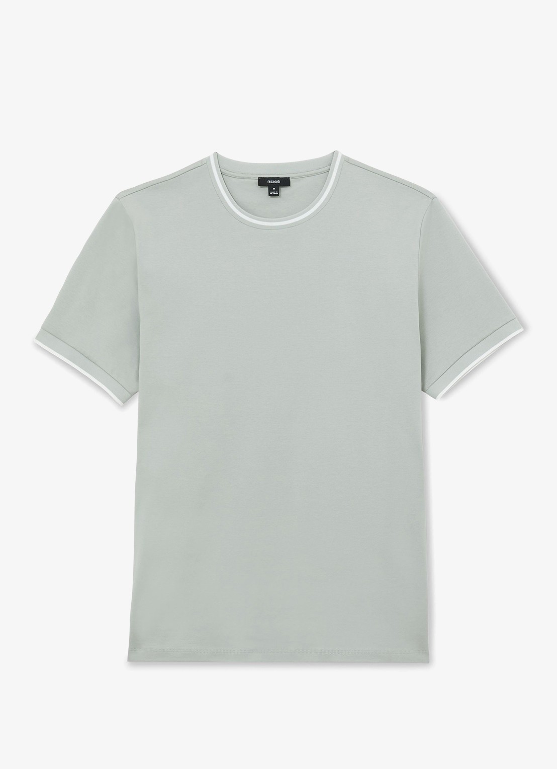 Reiss Ainsley T-shirt met gestreept detail - voorkant 5 lindegroen