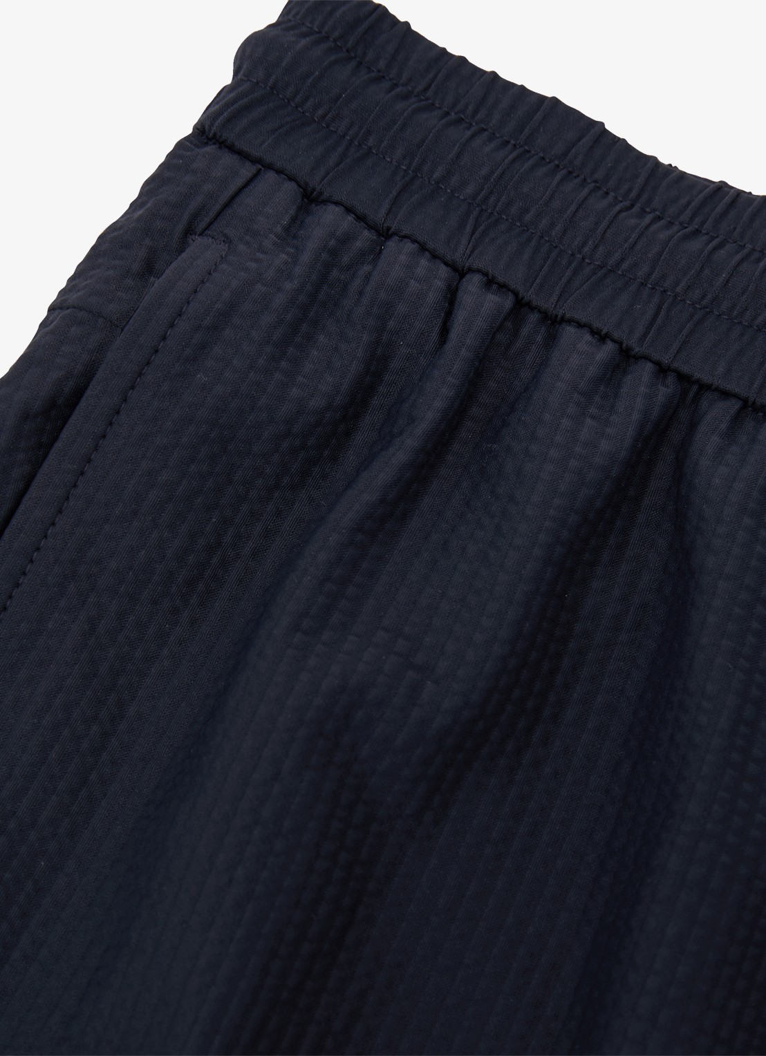 Reiss Ajay straight fit korte broek met structuur - detail 3 donkerblauw