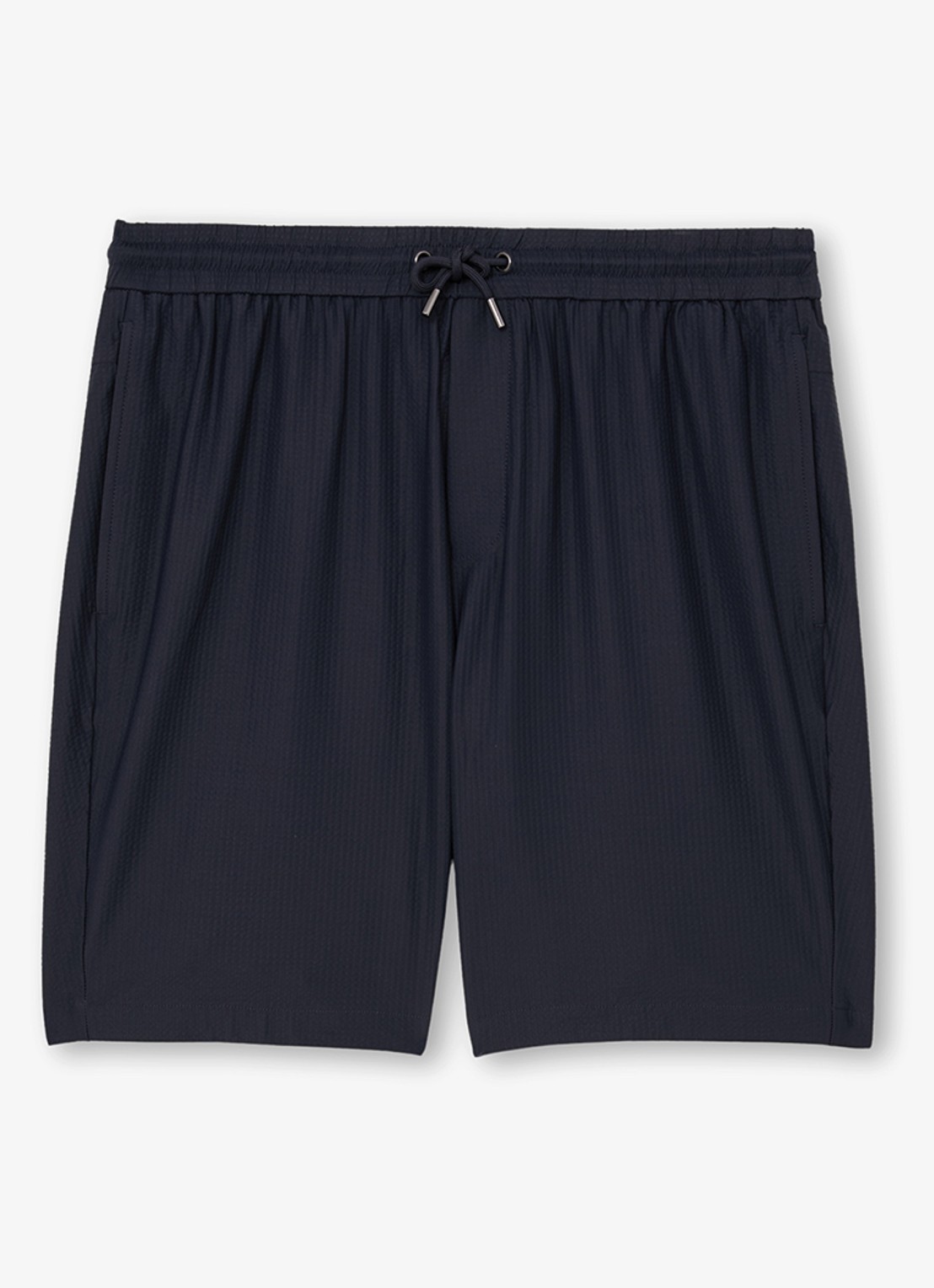 Reiss Ajay straight fit korte broek met structuur - voorkant 4 donkerblauw