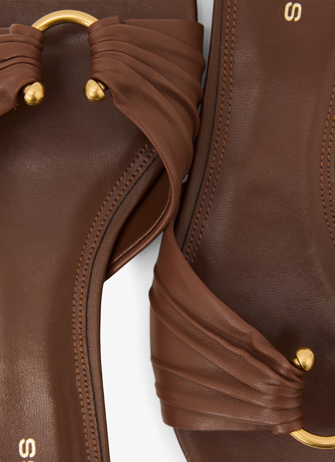 Reiss Alana slipper van leer - detail 2 bruin