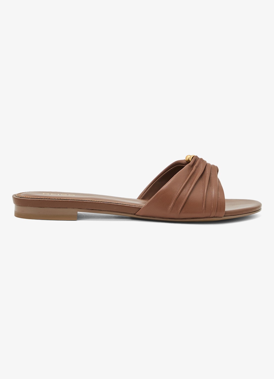 Reiss Alana slipper van leer - voorkant 3 bruin