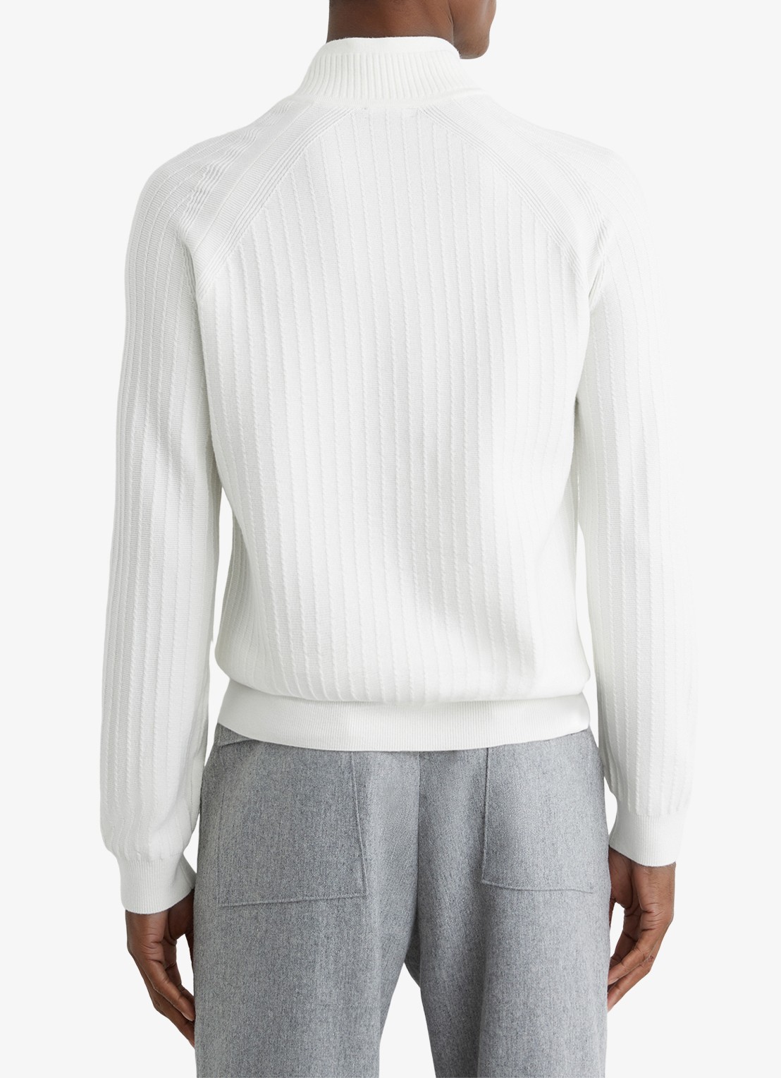 Reiss Aldershop grofgebreid trui met halve rits - achterkant wit
