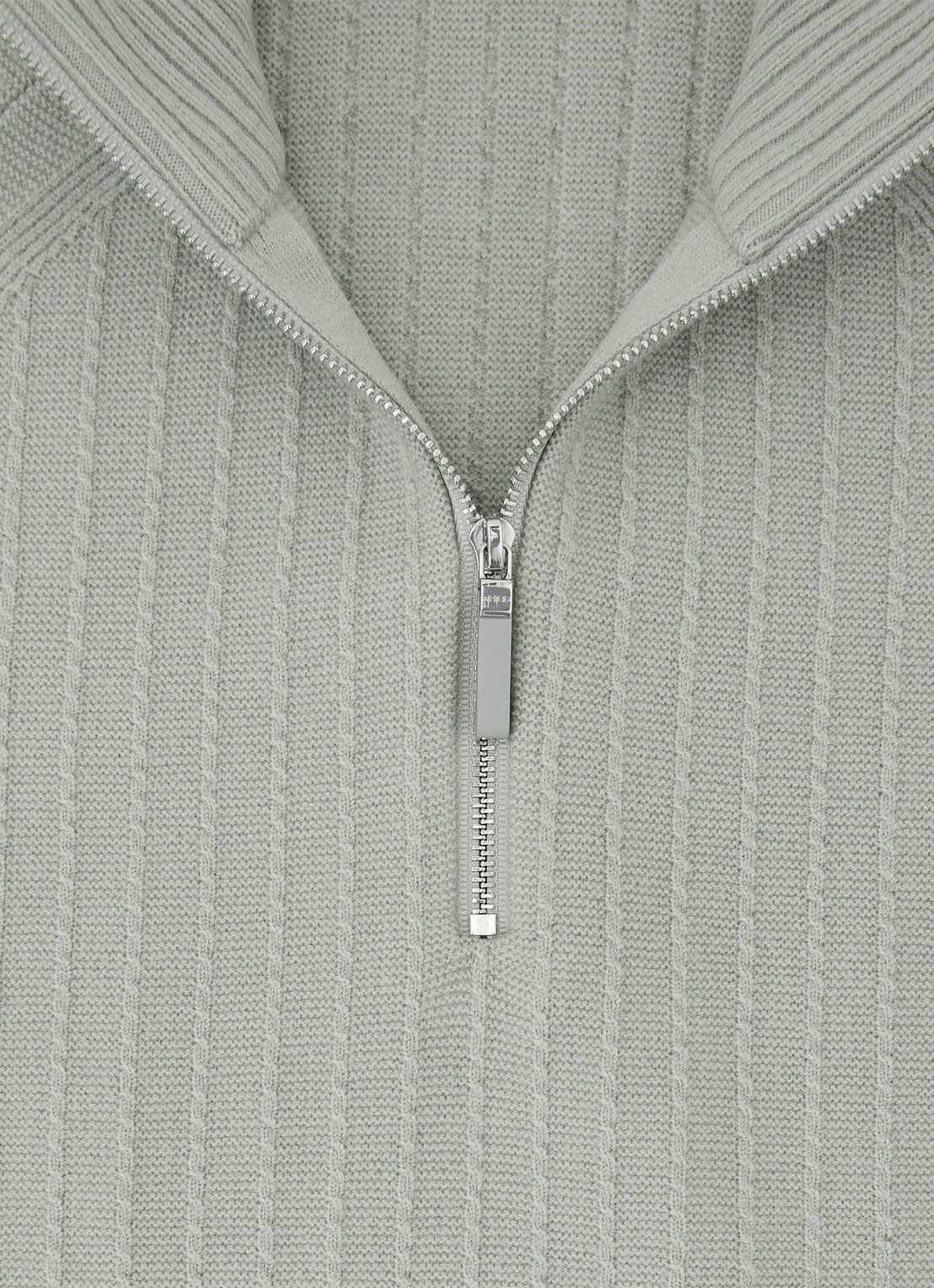 Reiss Aldershop grofgebreid trui met halve rits - detail 6 groen