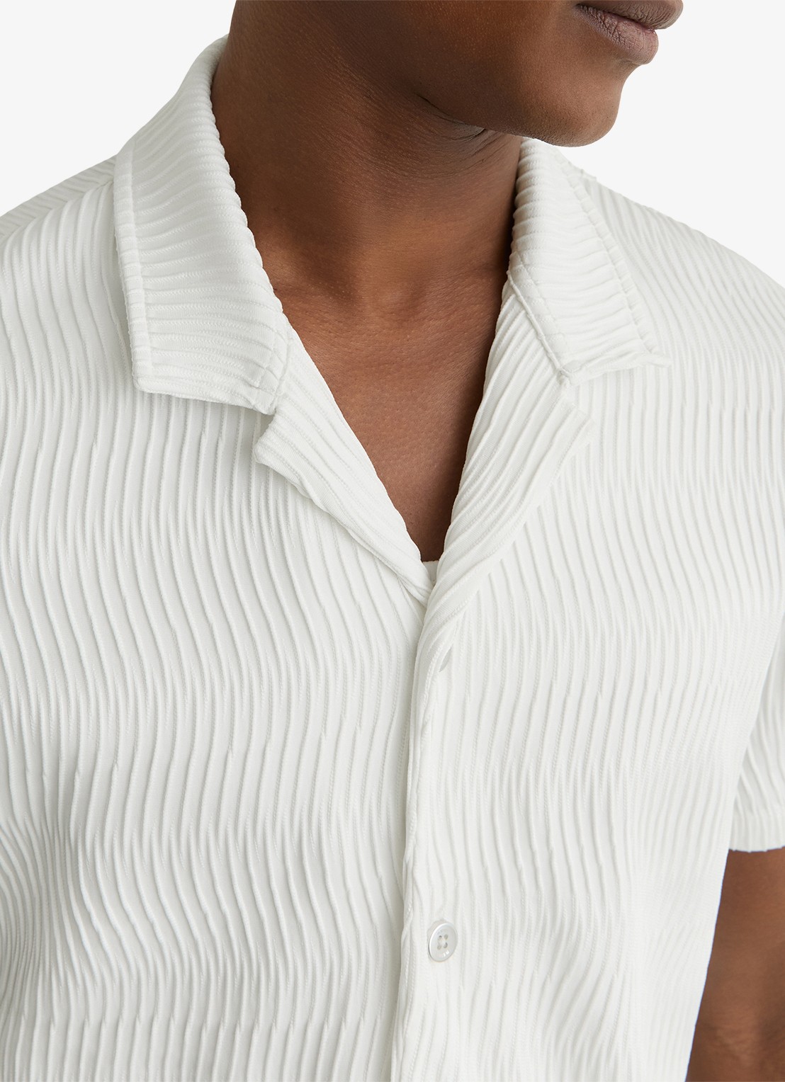 Reiss Aleo overhemd met structuur  - detail 2 white / wit