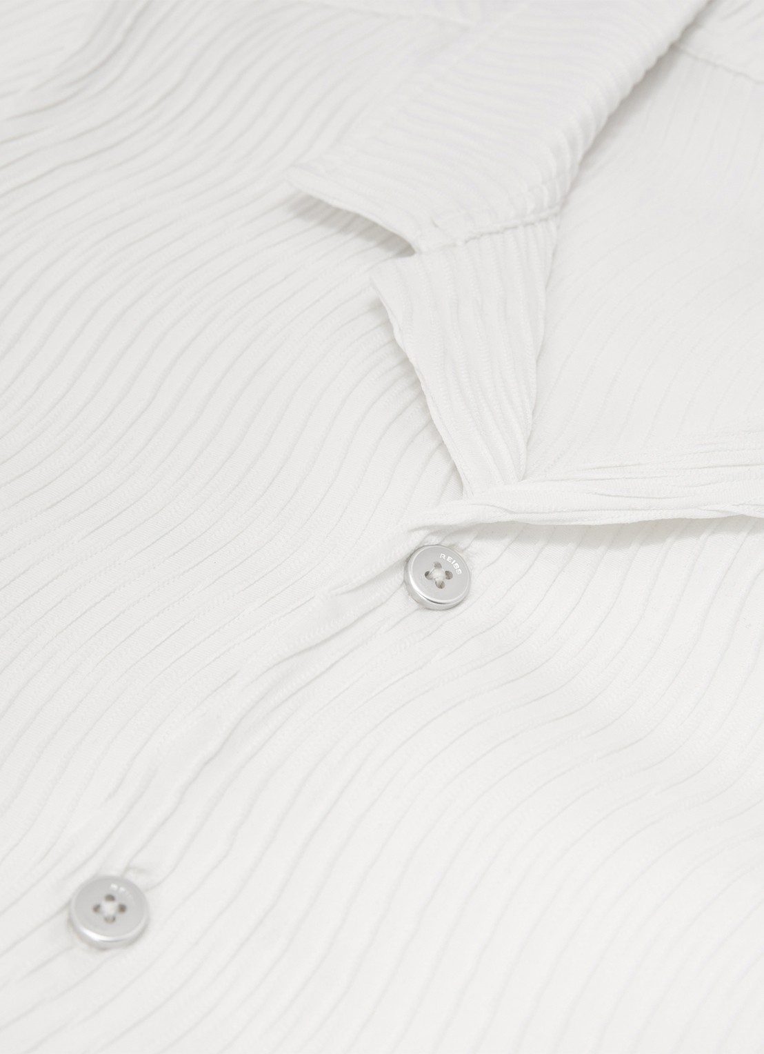 Reiss Aleo overhemd met structuur  - detail 3 white / wit