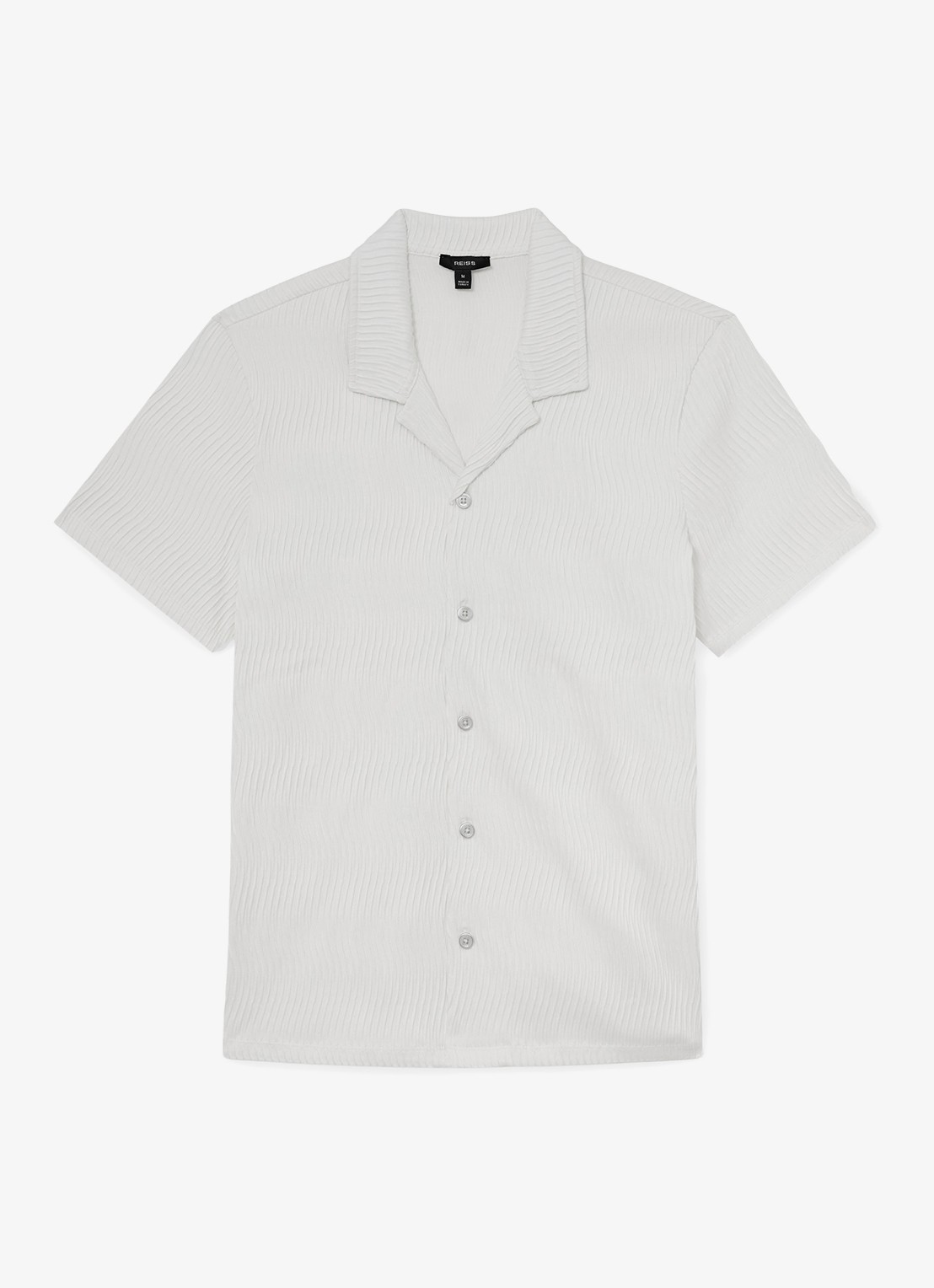 Reiss Aleo overhemd met structuur  - voorkant 5 white / wit