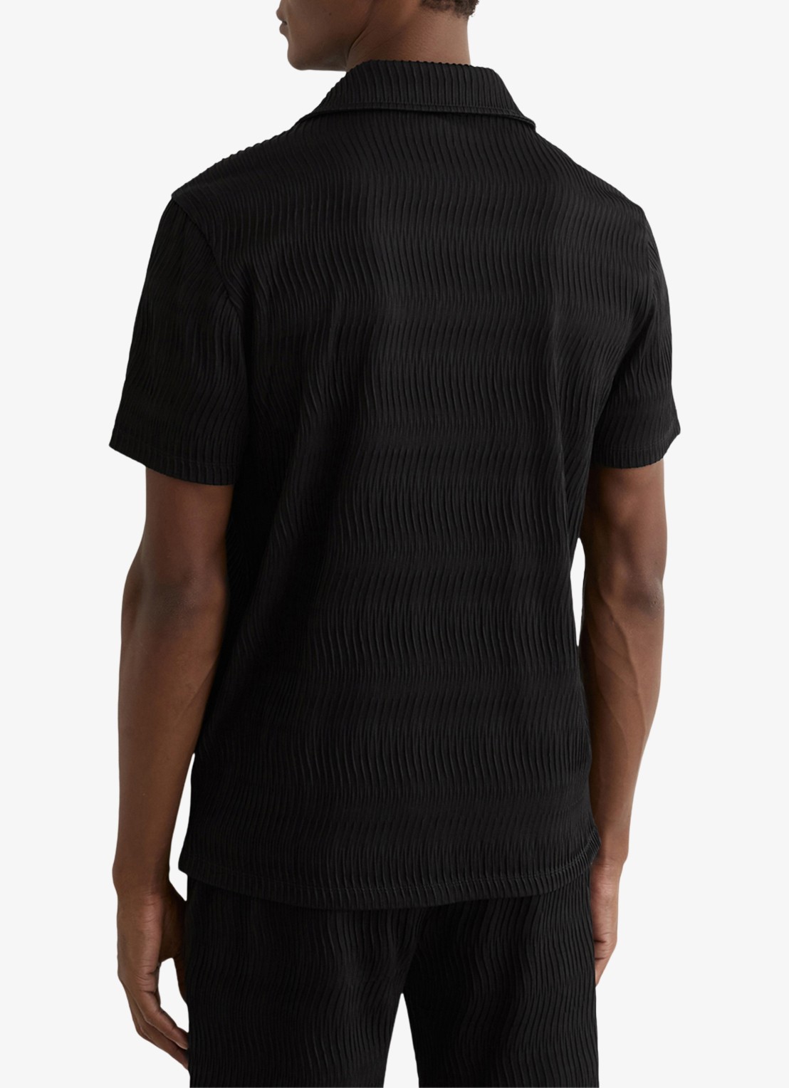 Reiss Aleo overhemd met structuur  - achterkant black / zwart