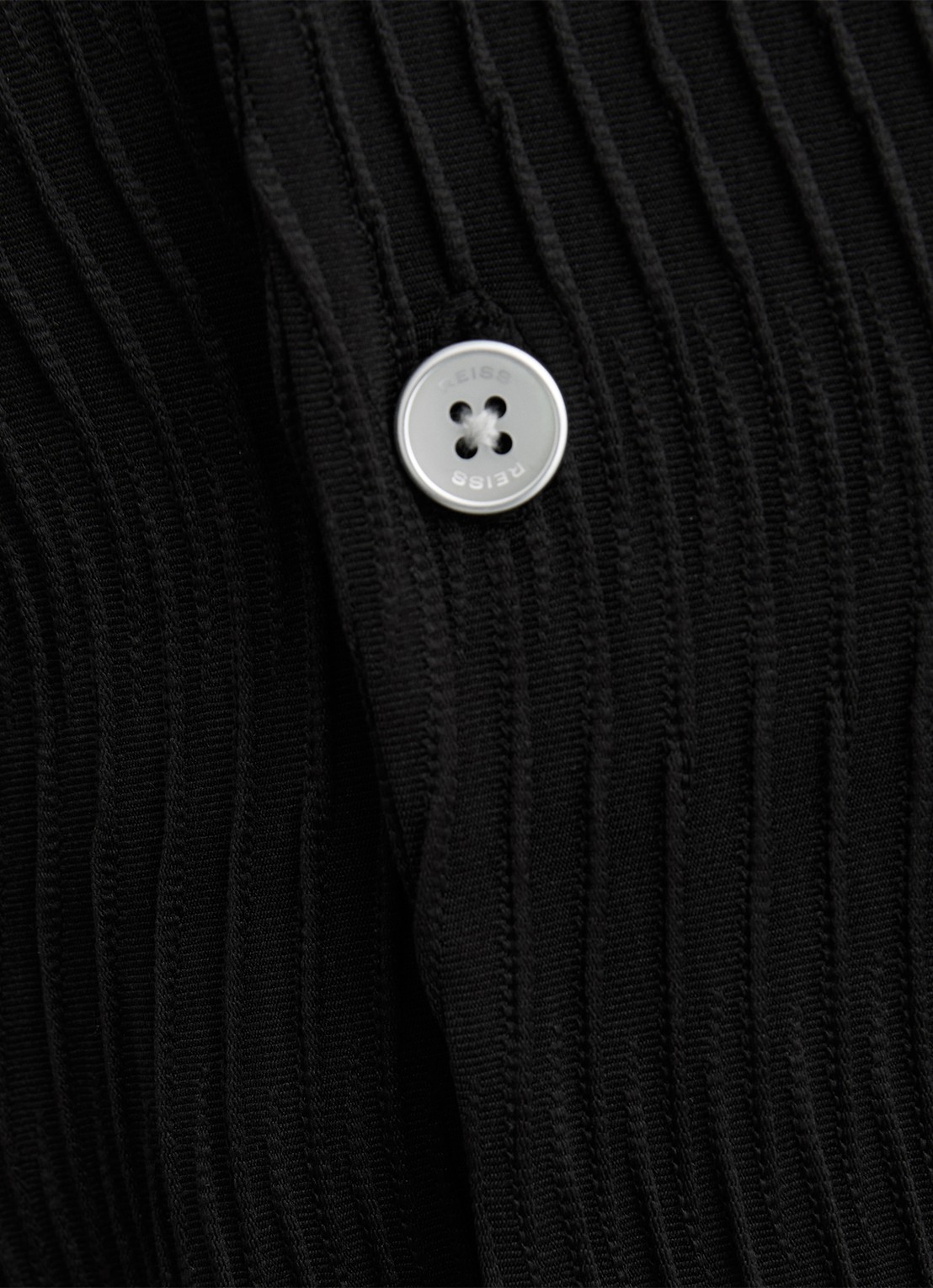 Reiss Aleo overhemd met structuur  - detail 5 black / zwart