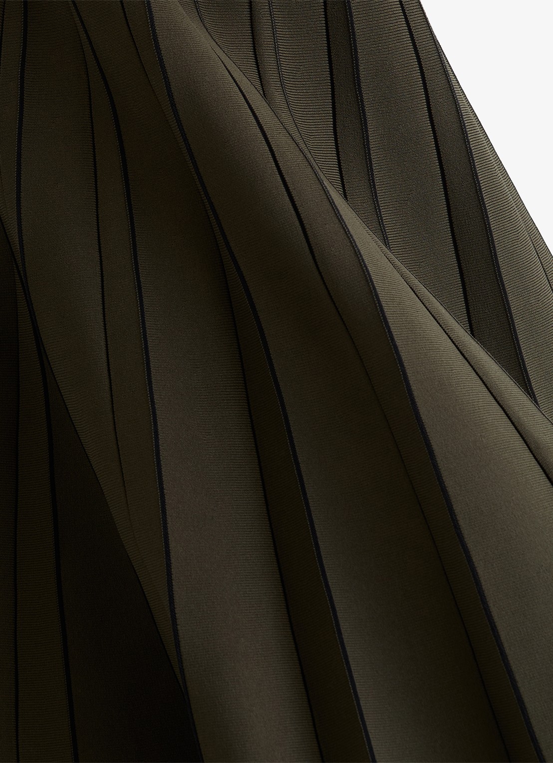 Reiss Alice midi jurk met plooien - detail 3 khaki