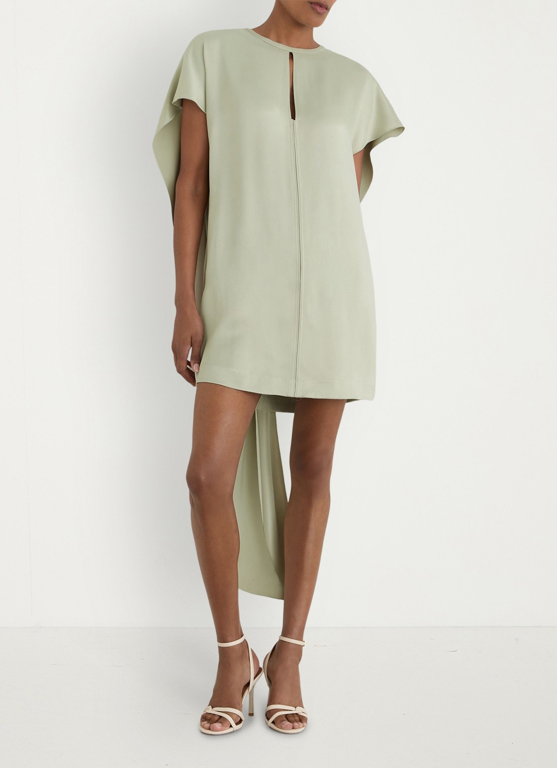 Reiss Alice mini jurk met gedrapeerd detail - voorkant 6 zilver