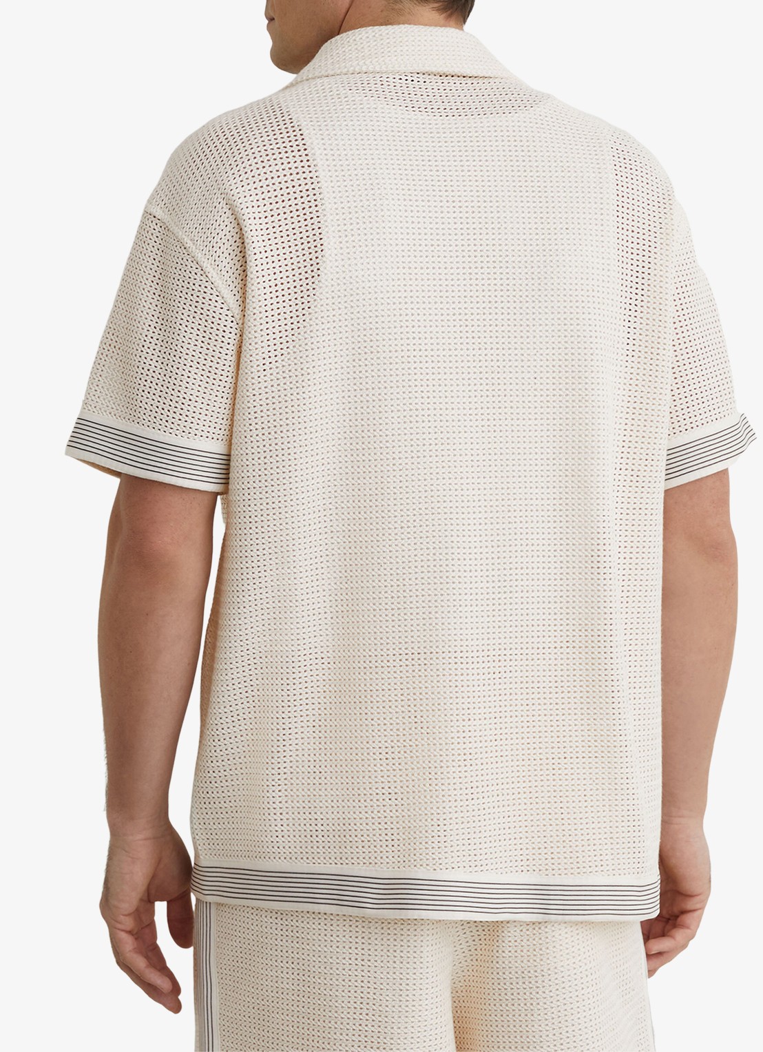 Reiss Aliso overhemd van crochet - achterkant creme