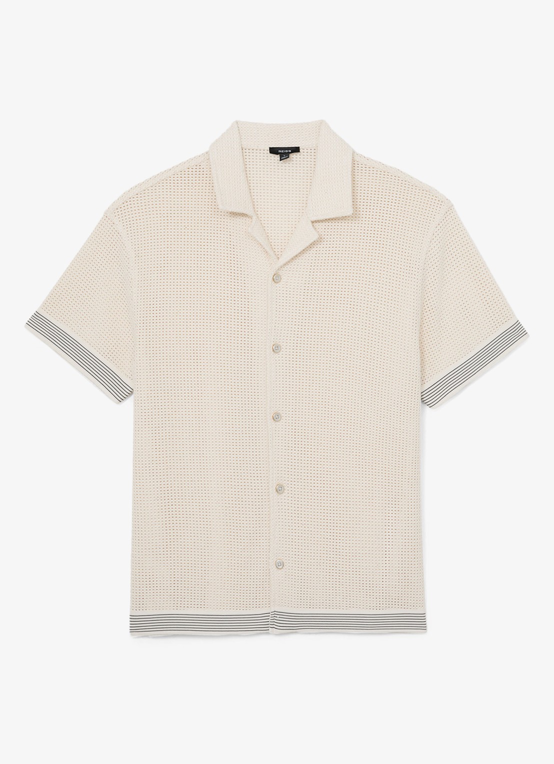Reiss Aliso overhemd van crochet - voorkant 2 creme