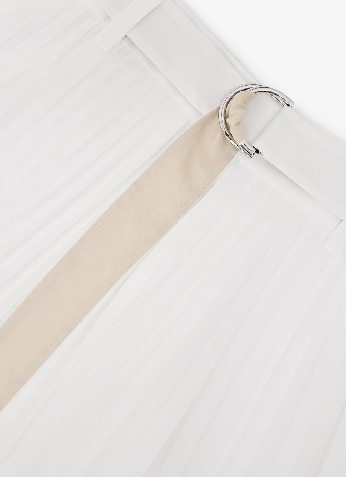 Reiss Allora midi A-lijn rok met plooien en ceintuur - detail 4 wit