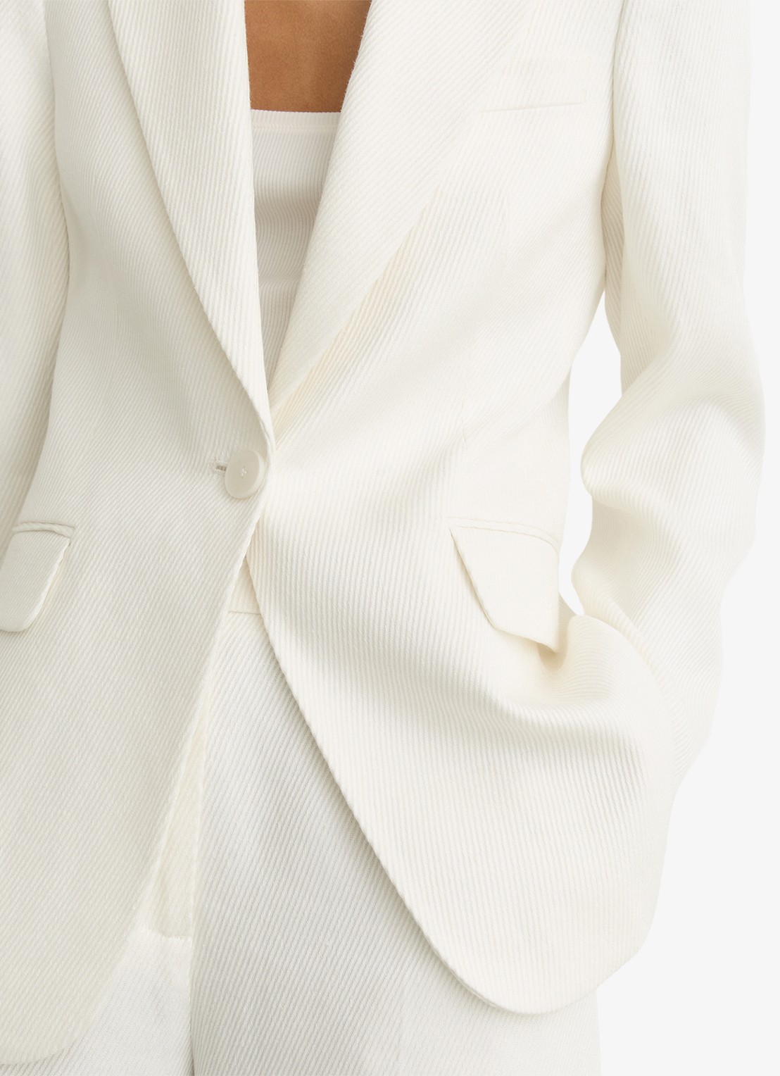 Reiss Alyx blazer in linnenblend met klepzakken - detail 3 wit