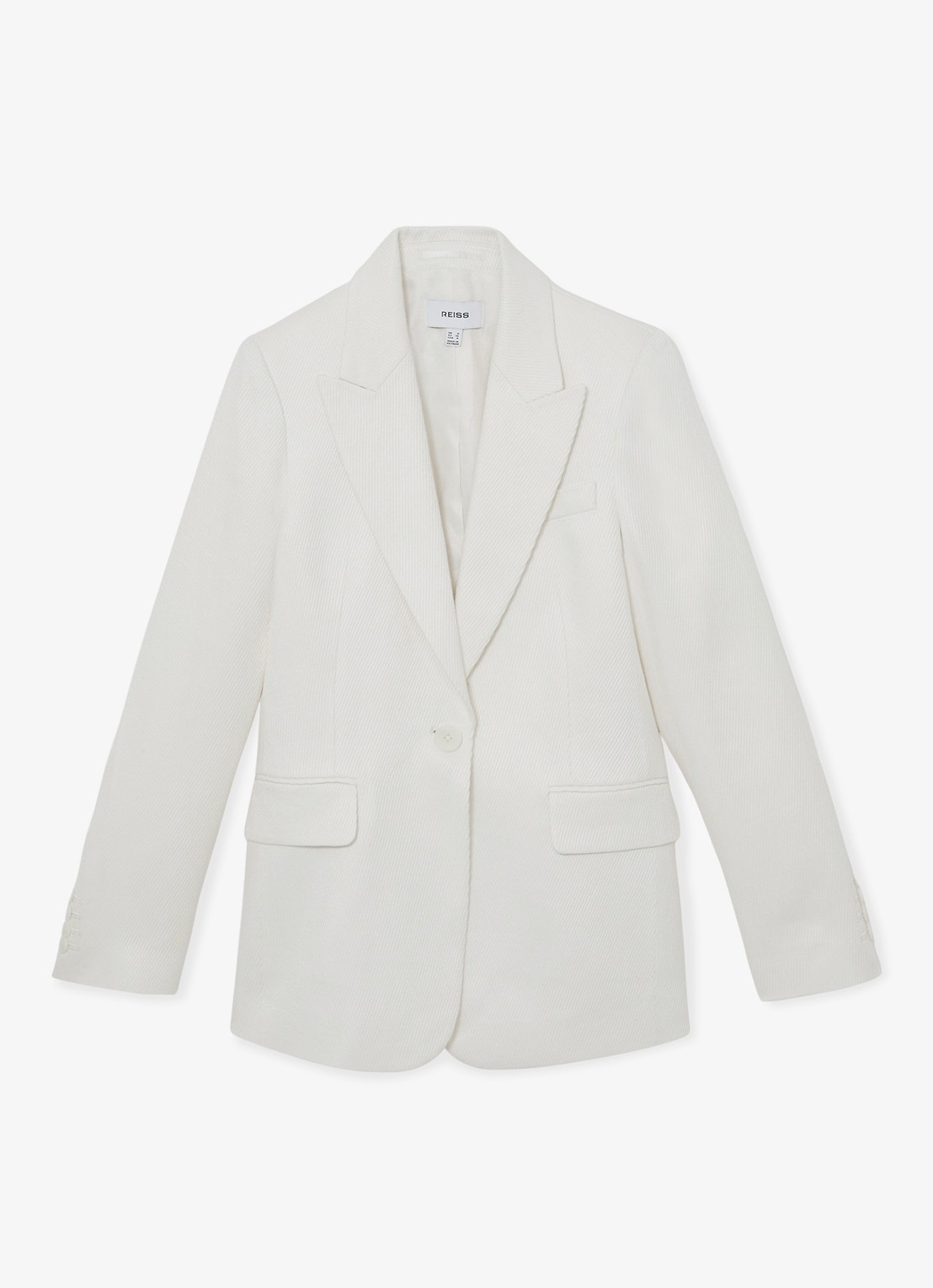 Reiss Alyx blazer in linnenblend met klepzakken - voorkant 6 wit