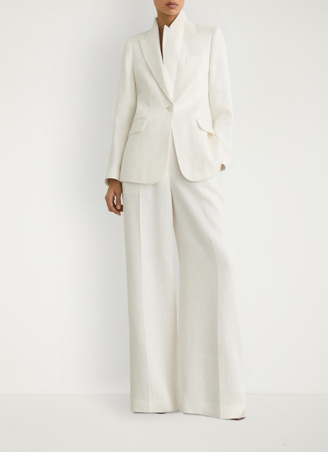 Reiss Alyx blazer in linnenblend - voorkant 2 wit