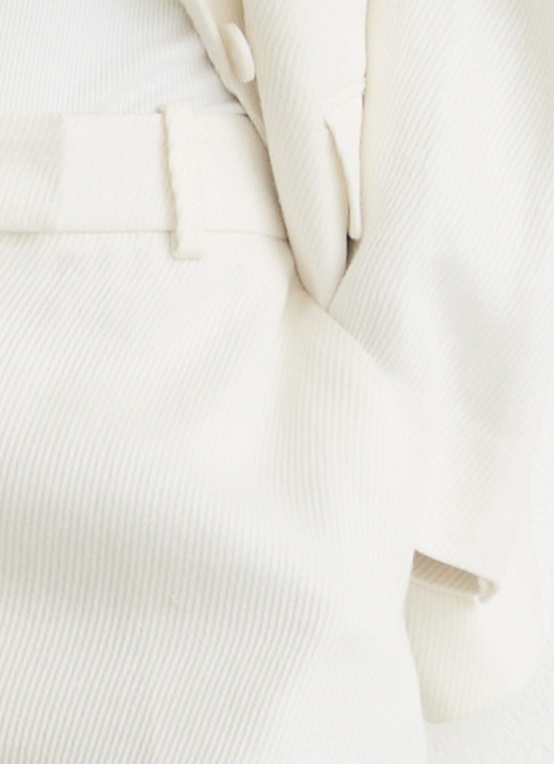 Reiss Alyx high waist wide fit korte broek in linnenblend - detail 4 wit