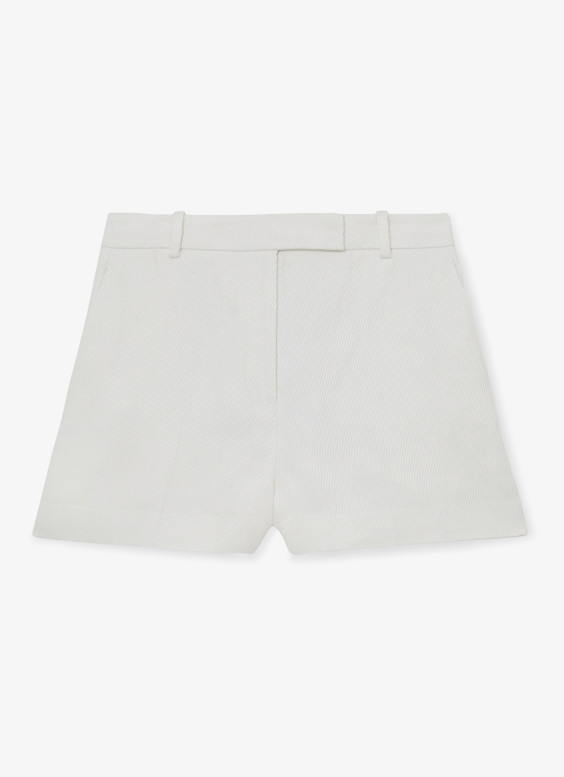 Reiss Alyx high waist wide fit korte broek in linnenblend - voorkant 2 wit