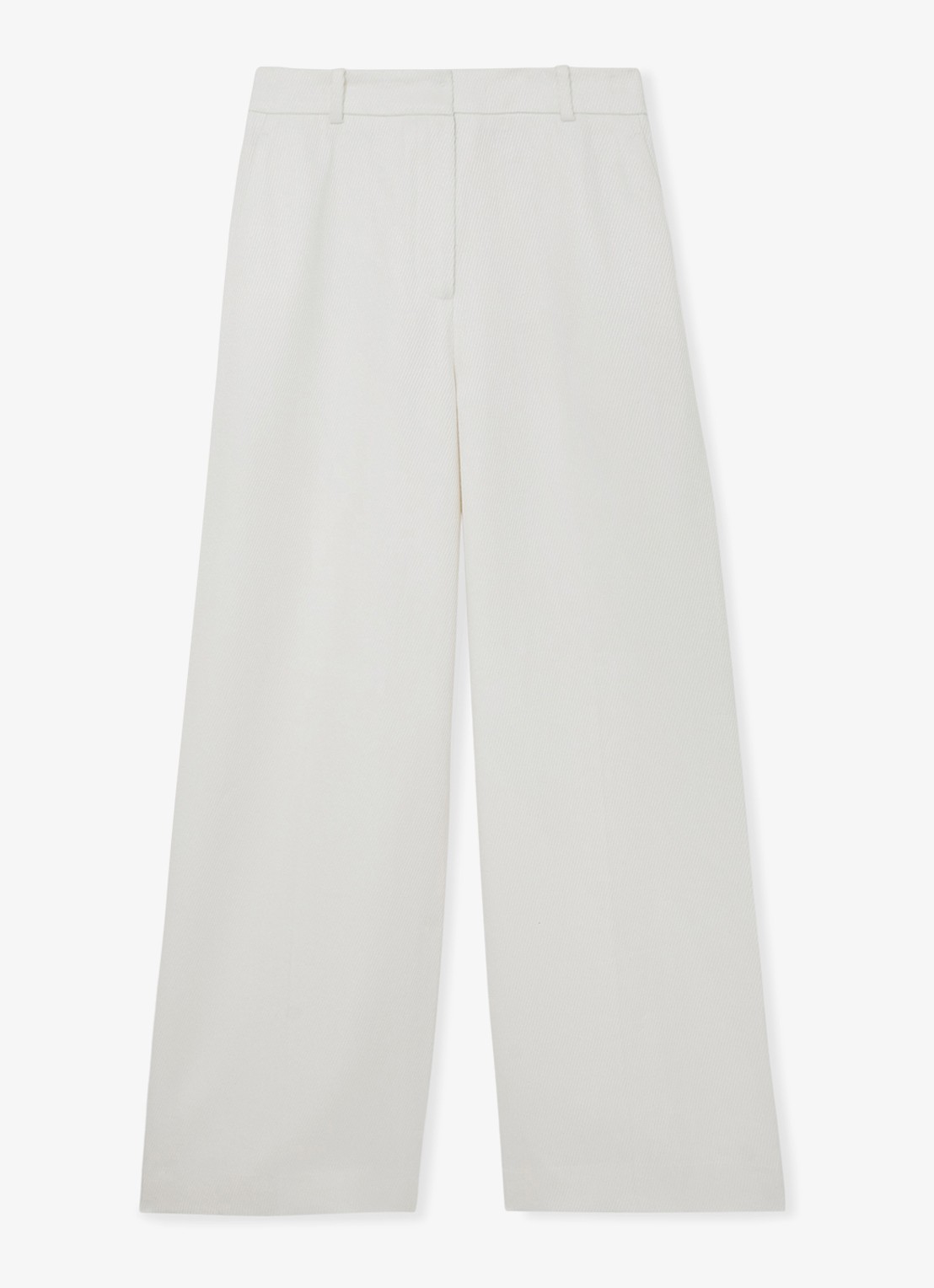 Reiss Alyx high waist wide fit pantalon in linnenblend - voorkant 2 wit