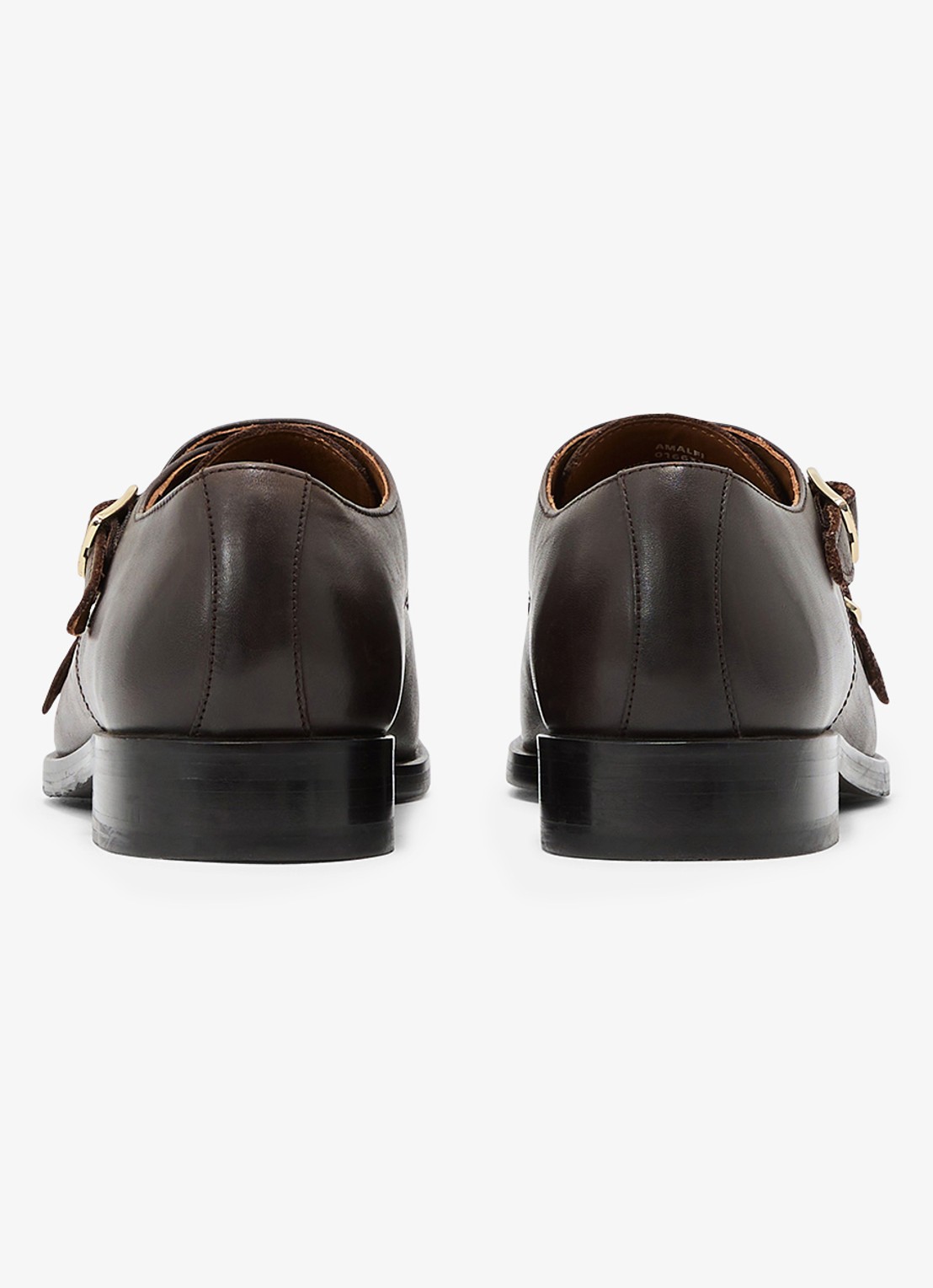 Reiss Amalfi loafer met gesp detail - achterkant donkerbruin