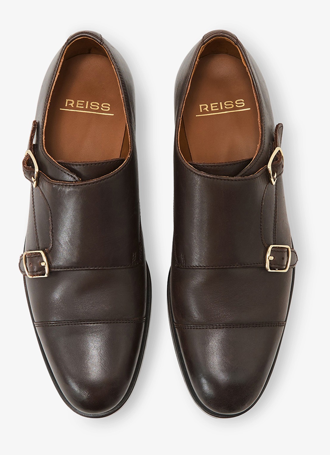 Reiss Amalfi loafer met gesp detail - detail 2 donkerbruin