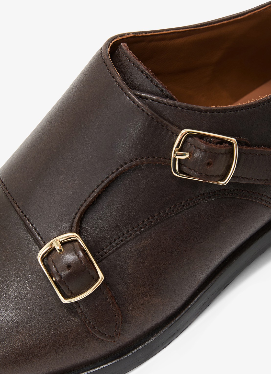 Reiss Amalfi loafer met gesp detail - detail 4 donkerbruin