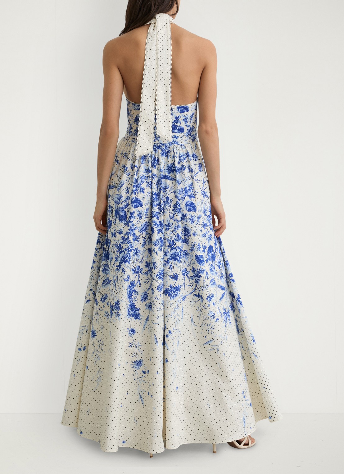 Reiss Amaya maxi jurk met bloemenprint - detail 7 blauw