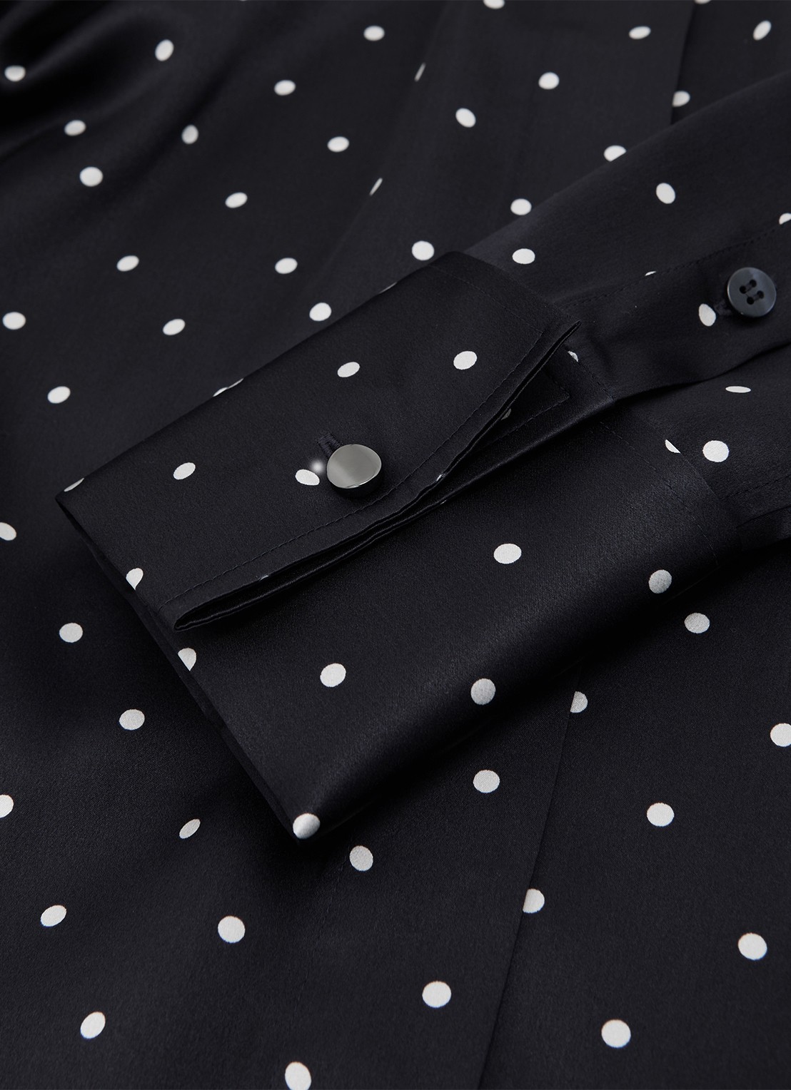 Reiss Ameira blouse van zijde met stippenprint - detail 6 donkerblauw