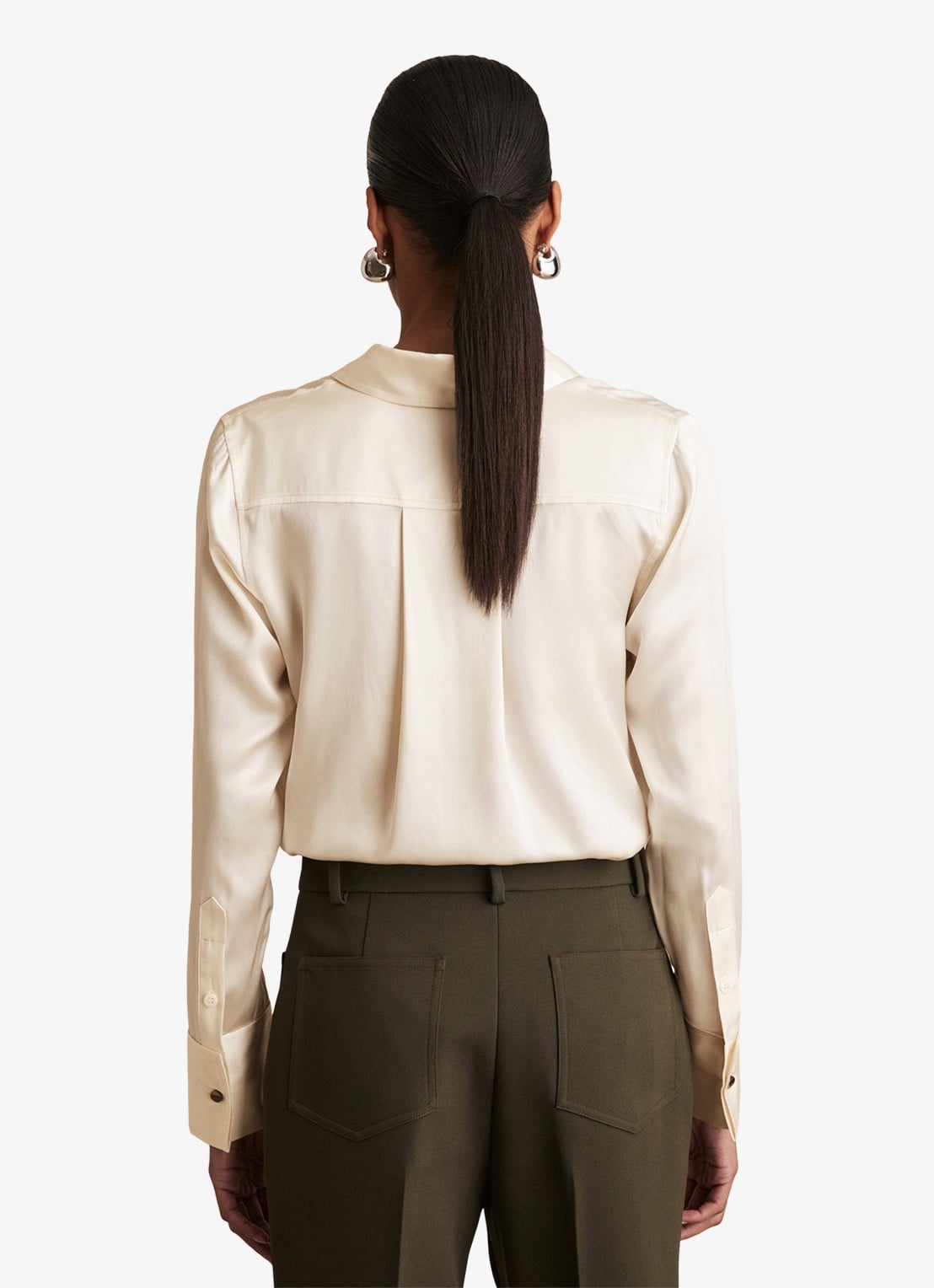 Reiss Ameira blouse van zijde - achterkant 7 beige