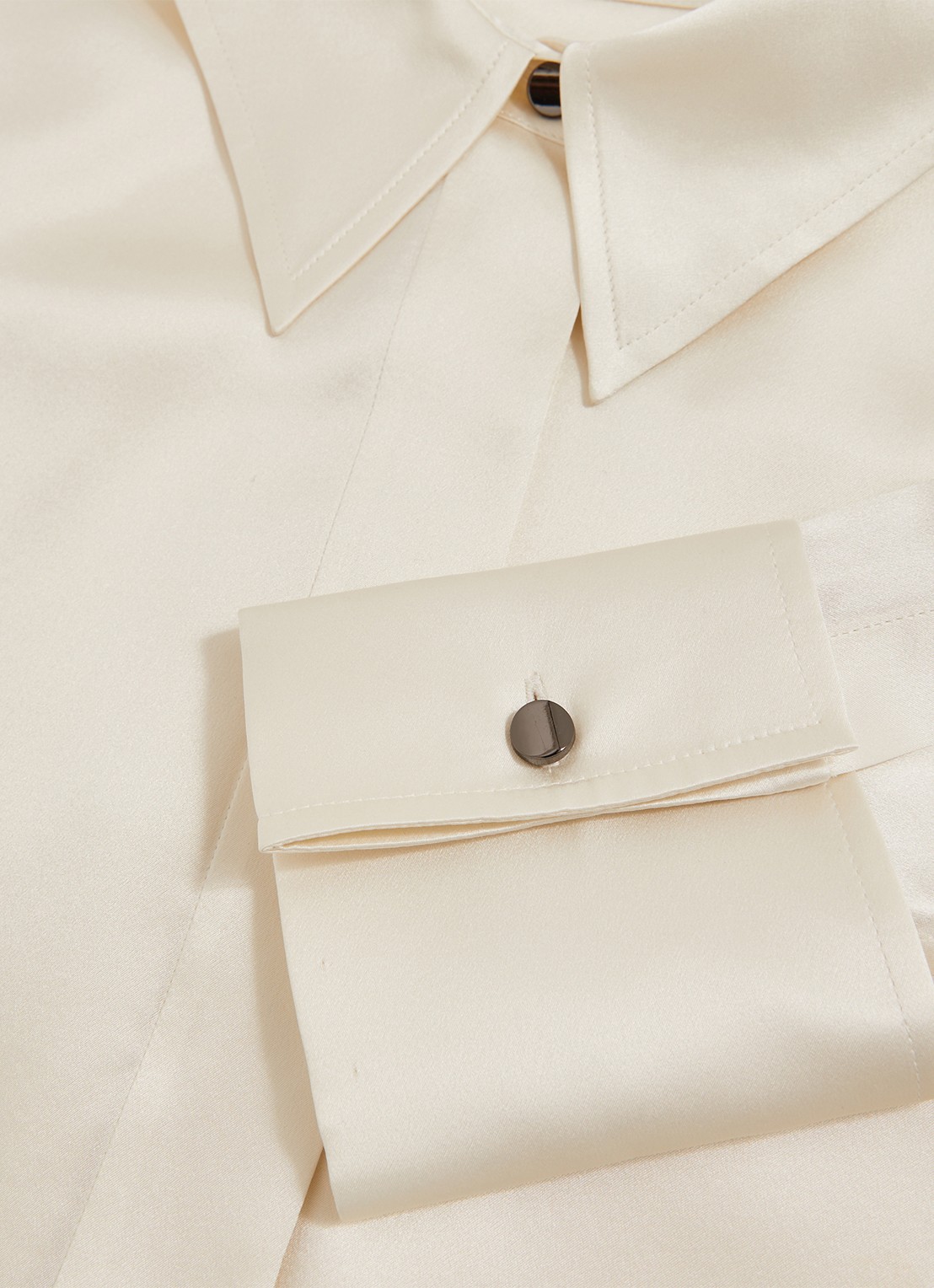 Reiss Ameira blouse van zijde - detail 6 beige