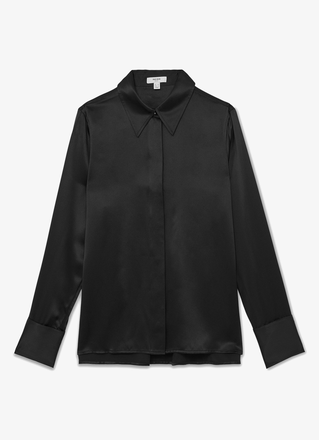 Reiss Ameira blouse van zijde - voorkant 3 zwart