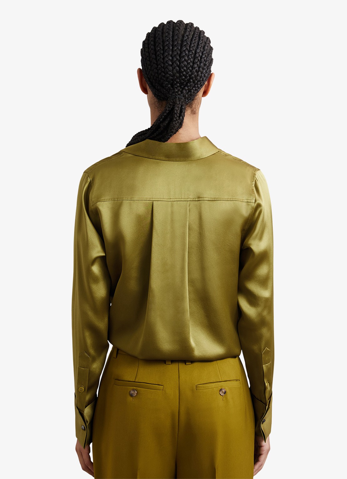 Reiss Ameira blouse van zijde - achterkant lichtgroen