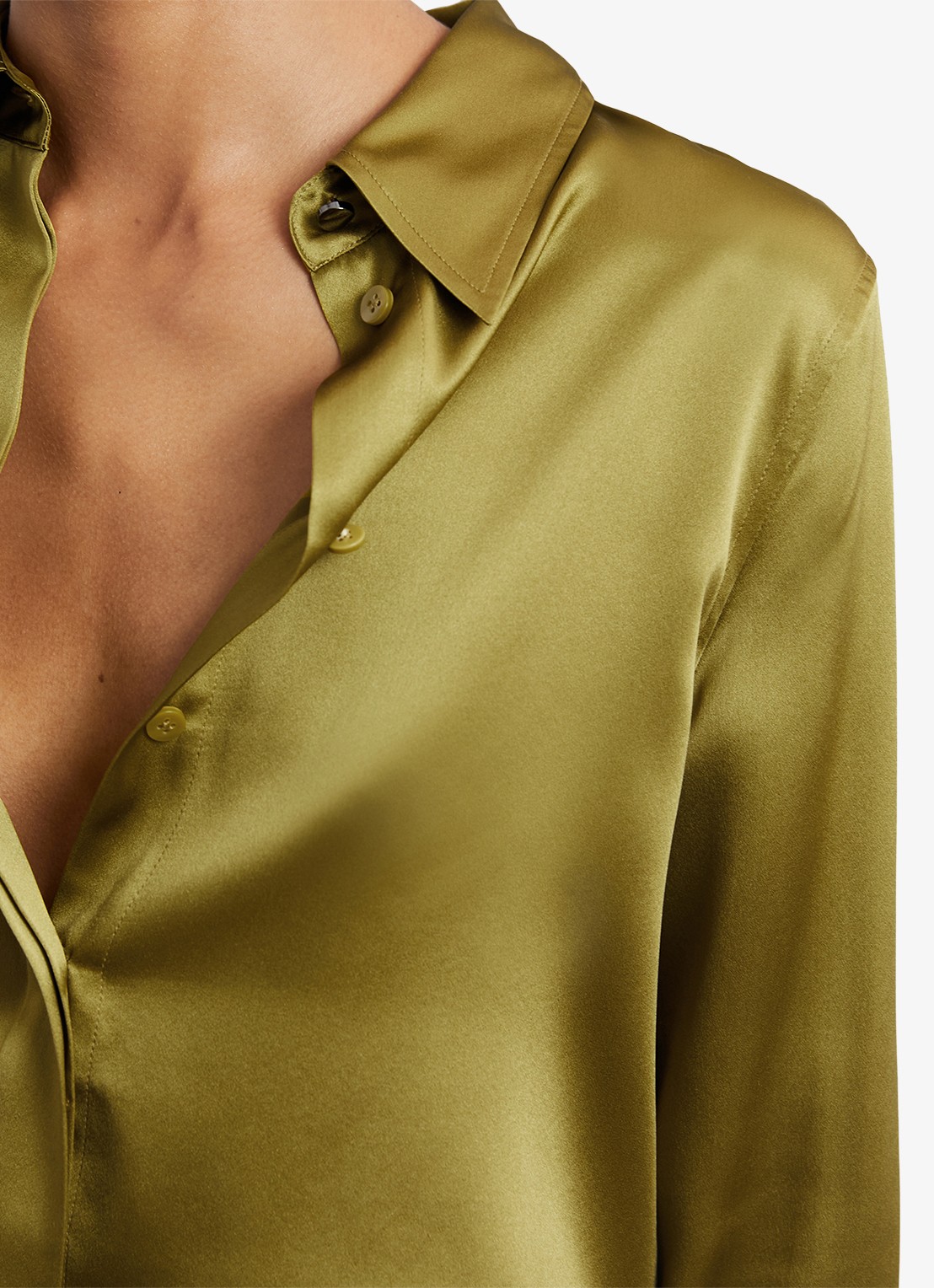 Reiss Ameira blouse van zijde - detail 3 lichtgroen