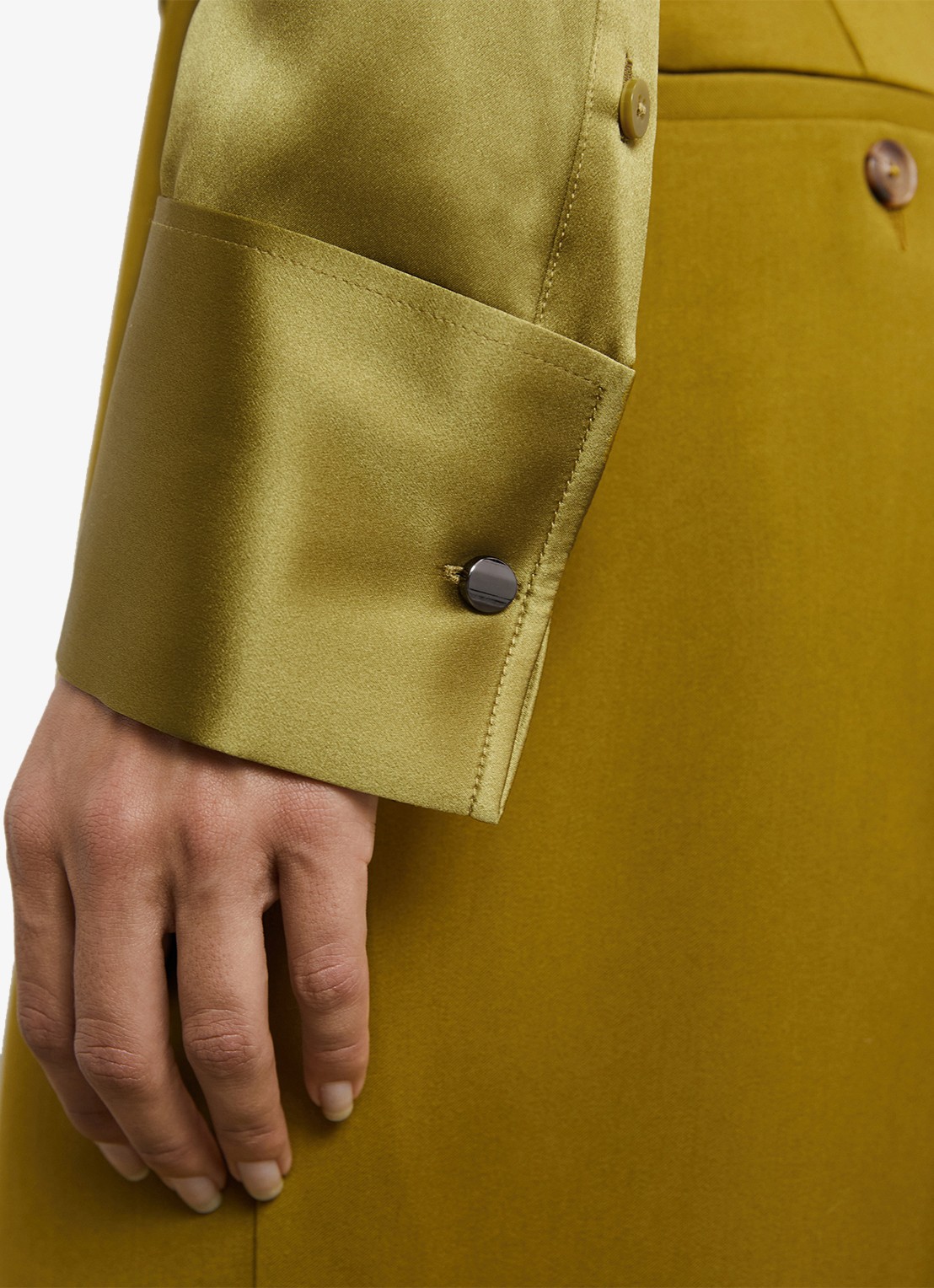 Reiss Ameira blouse van zijde - detail 4 lichtgroen