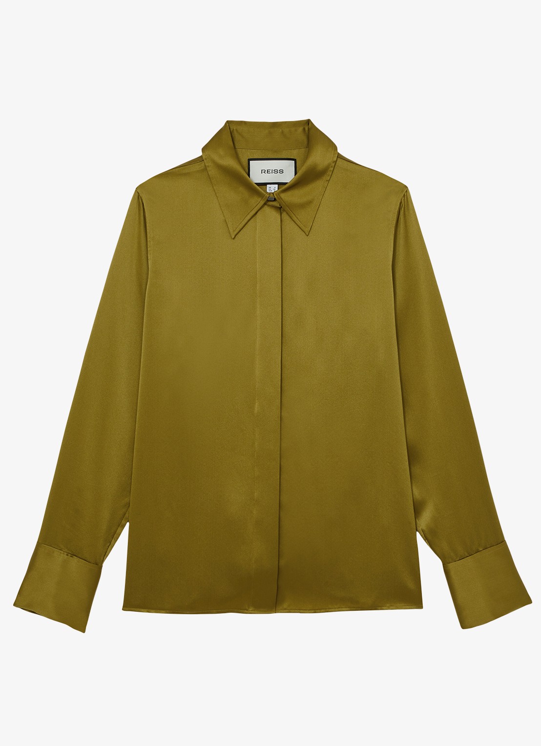 Reiss Ameira blouse van zijde - voorkant 6 lichtgroen
