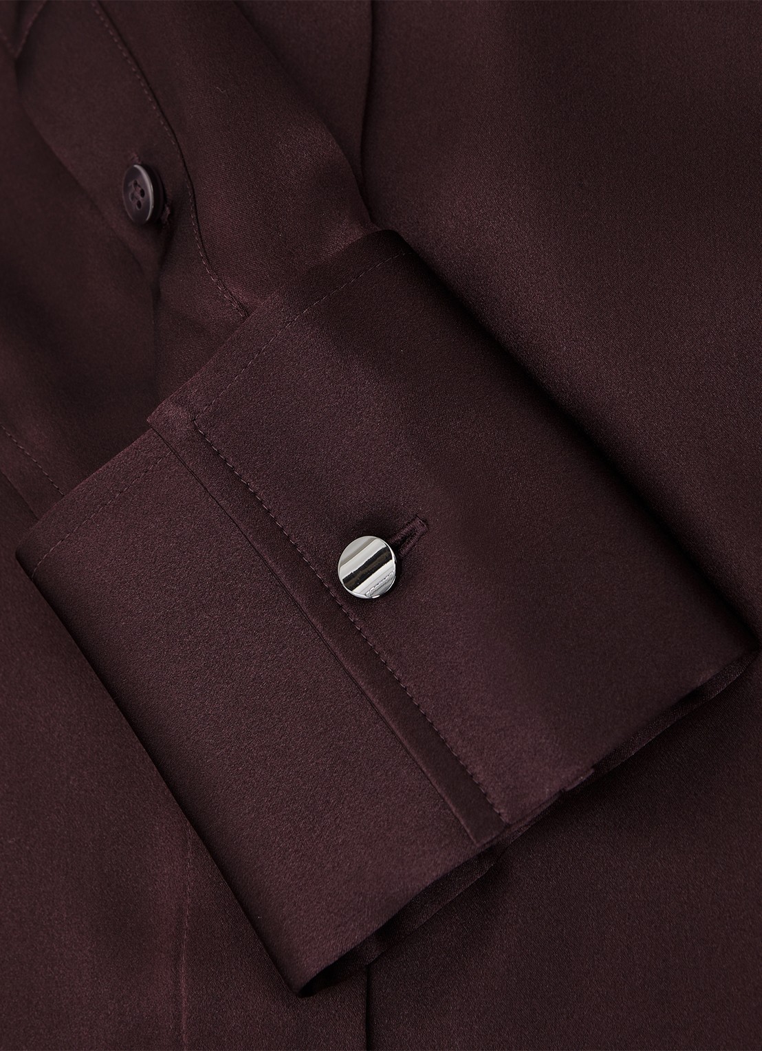 Reiss Ameira blouse van zijde - detail 4 bordeauxrood