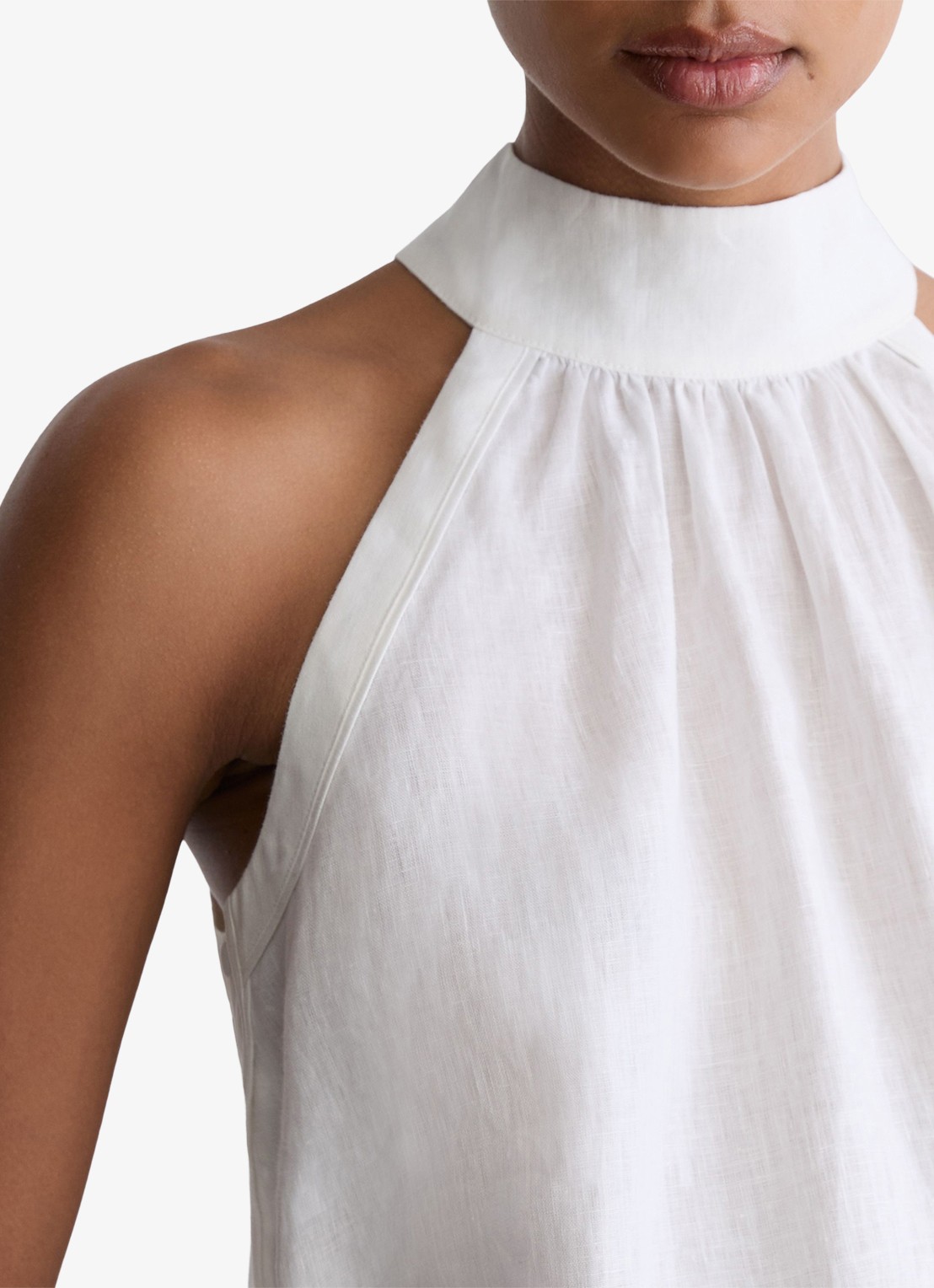 Reiss Andi top van linnen - detail 6 wit